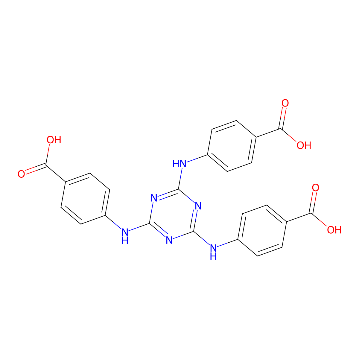 4,4',4''-(1,3,5-Triazine-2,4,6-triyltriimino)tris(benzoic acid) molecular structure, CAS 63557-10-8