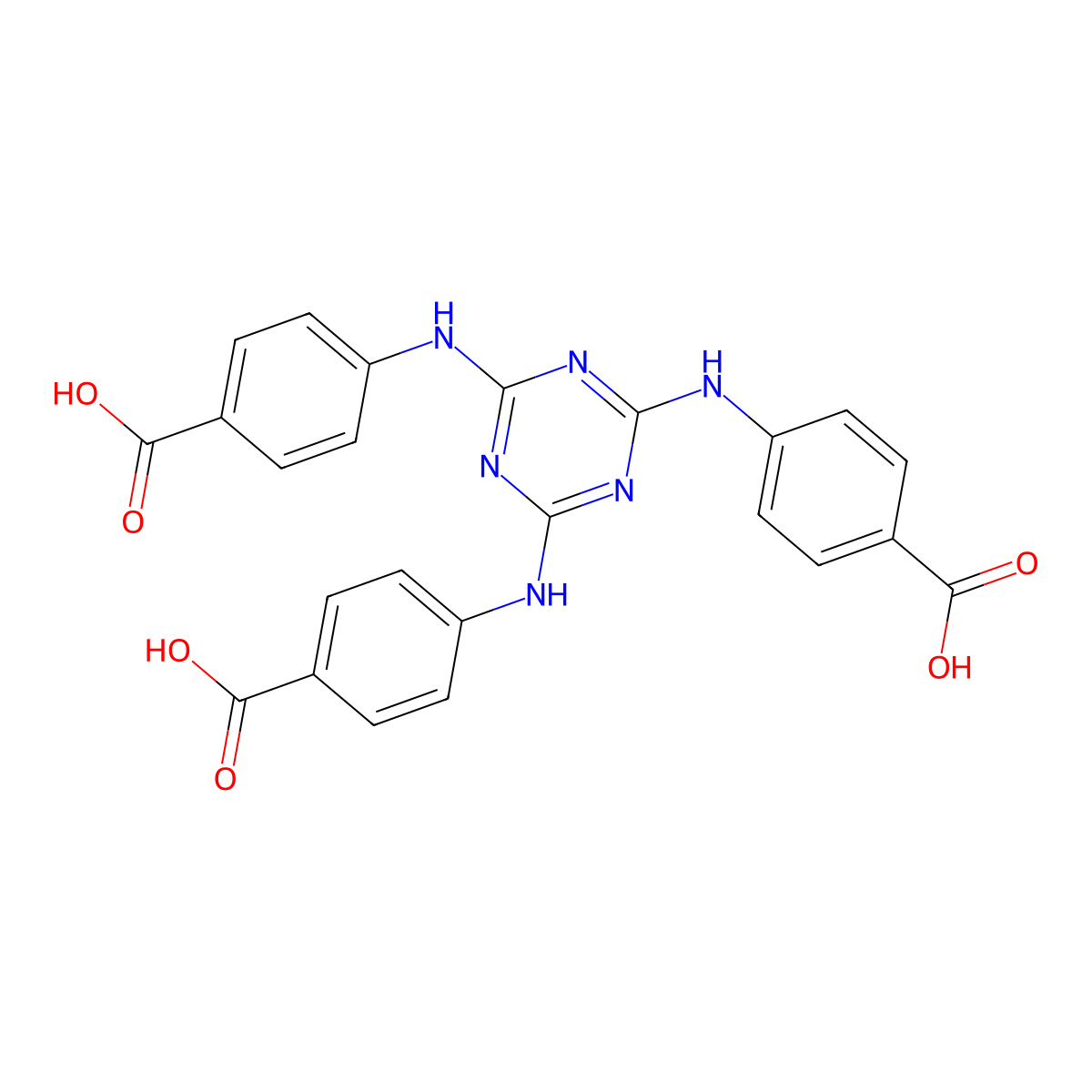 4,4',4''-(1,3,5-Triazine-2,4,6-triyltriimino)tris(benzoic acid) molecular structure, CAS 63557-10-8