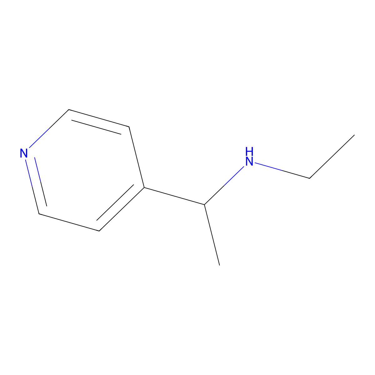 Ethyl[1-(pyridin-4-yl)ethyl]amine molecular structure, CAS 63557-64-2