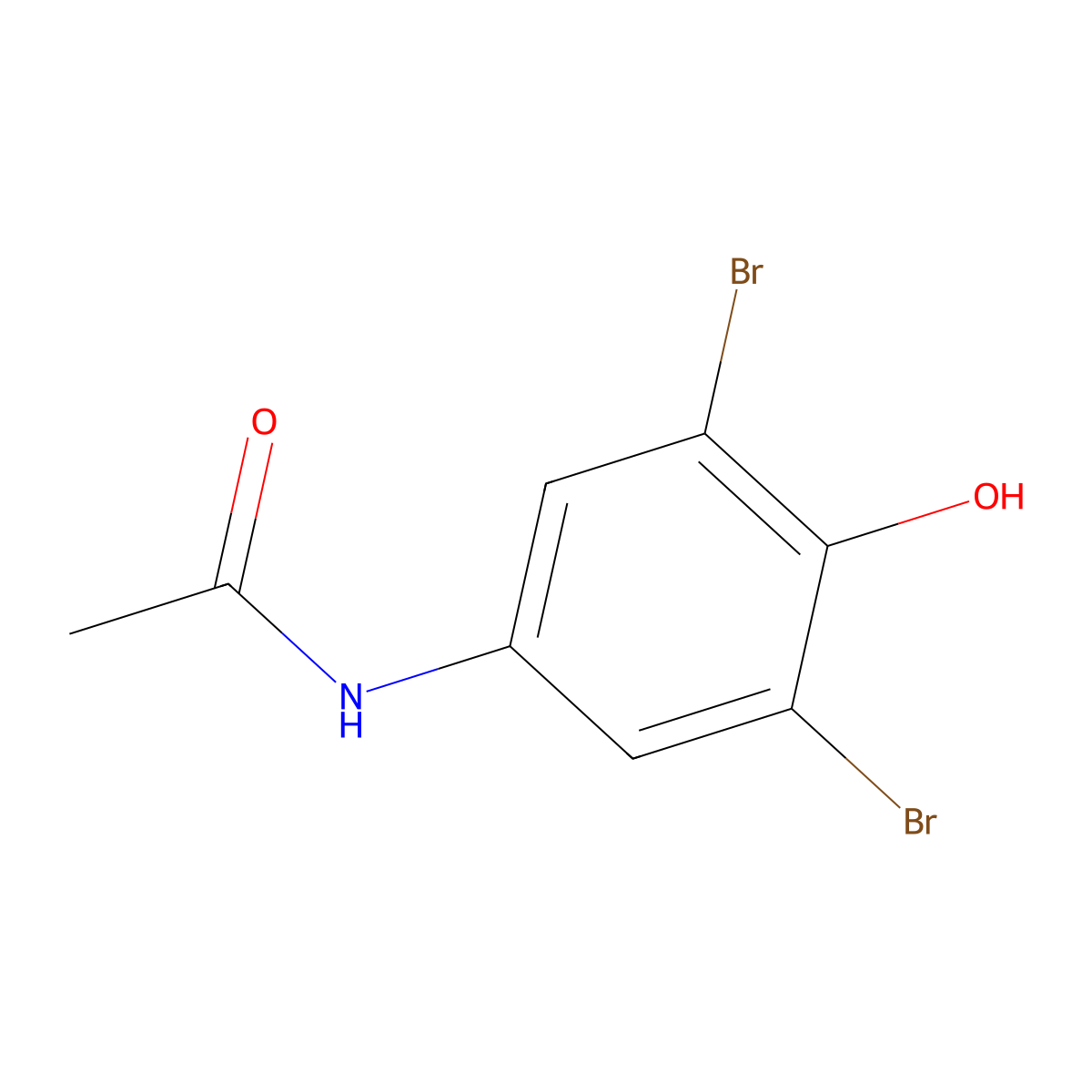 N-(3,5-dibromo-4-hydroxyphenyl)acetamide molecular structure, CAS 63558-07-6
