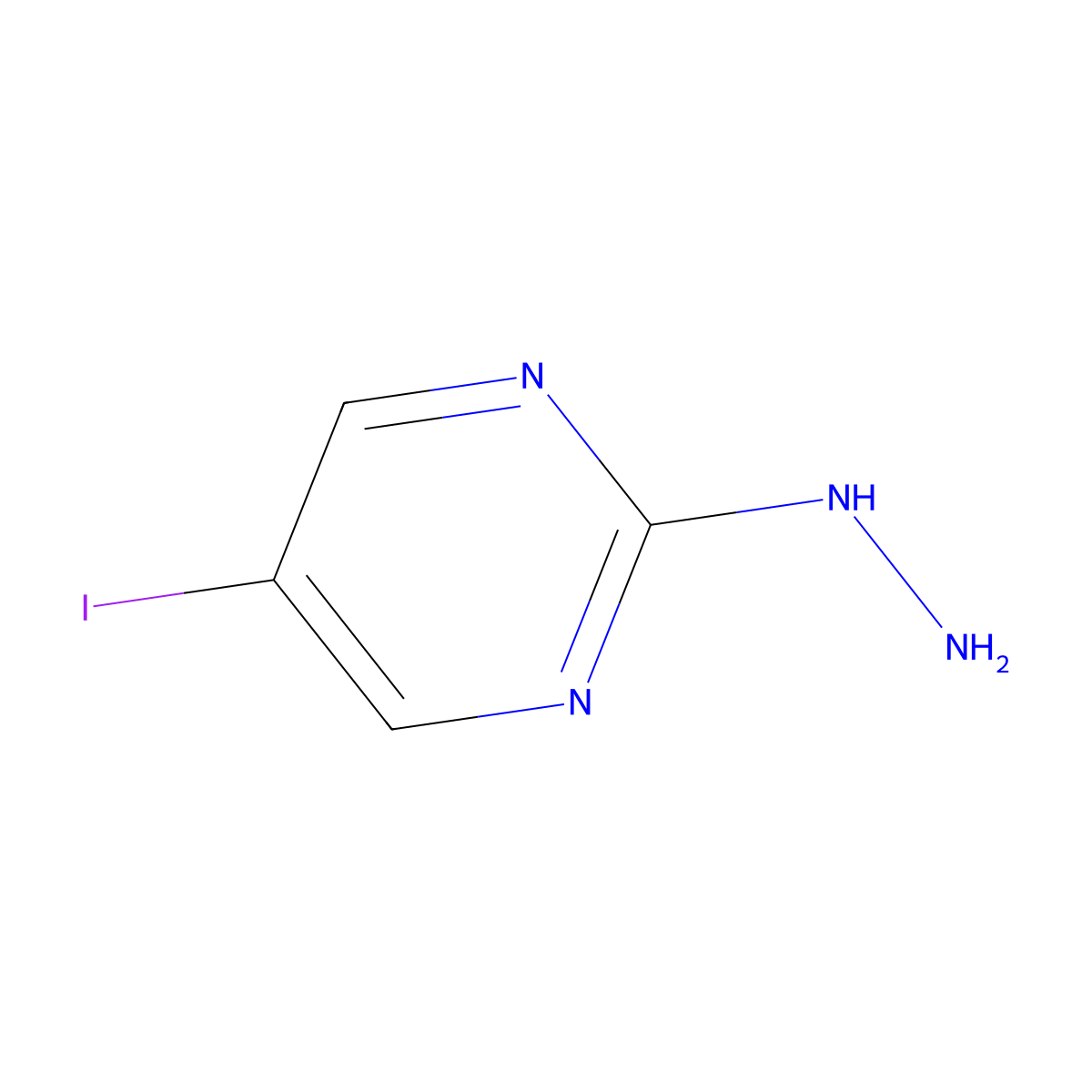 2-Hydrazinyl-5-iodopyrimidine molecular structure, CAS 63558-64-5