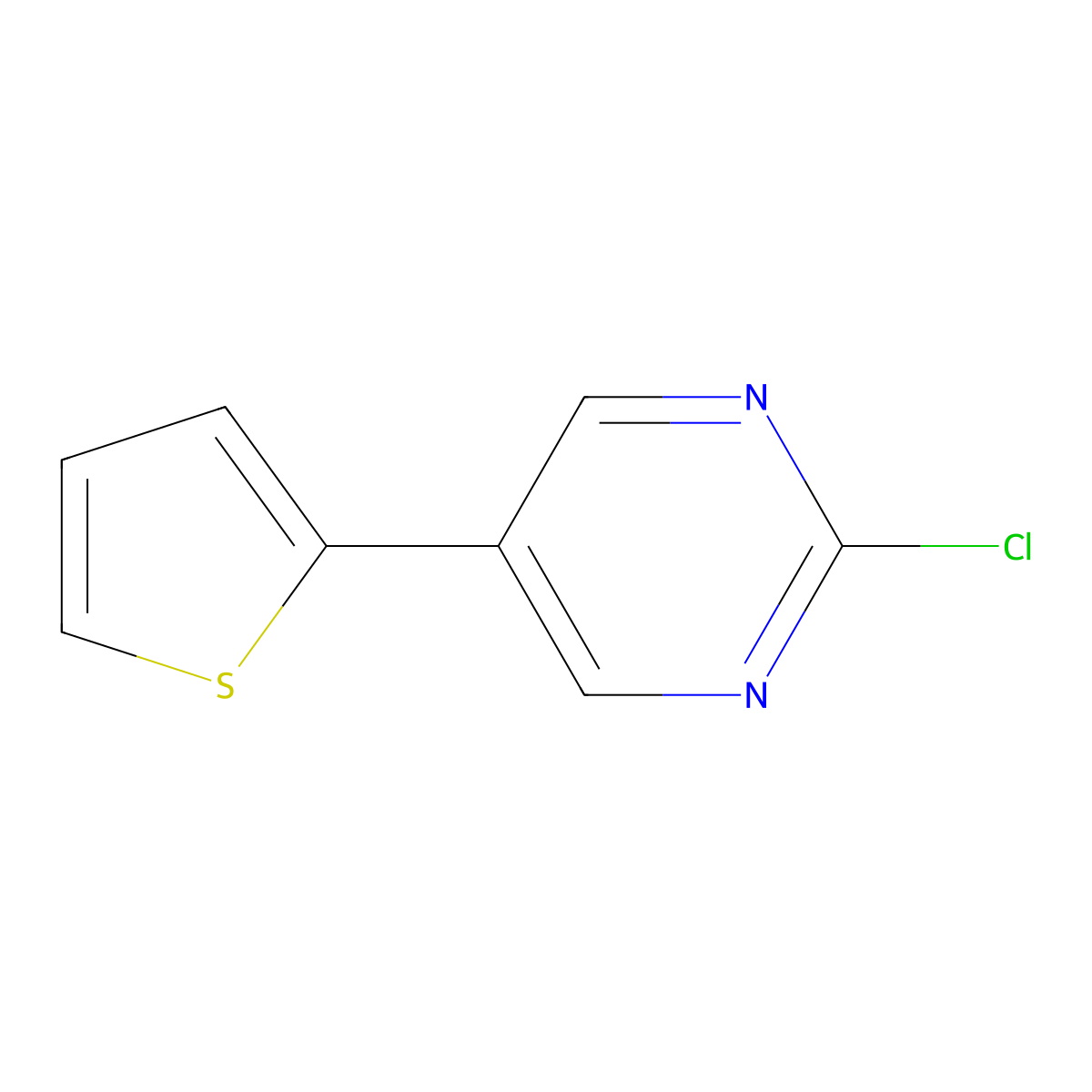 2-Chloro-5-(2-thienyl)pyrimidine molecular structure, CAS 63558-67-8