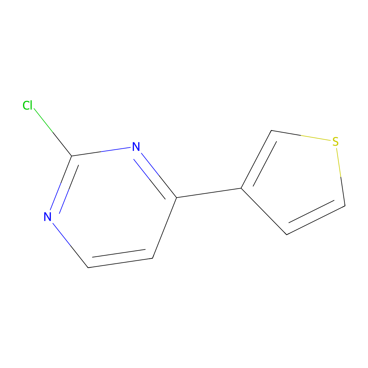 2-Chloro-4-(thiophen-3-yl)pyrimidine molecular structure, CAS 63558-68-9