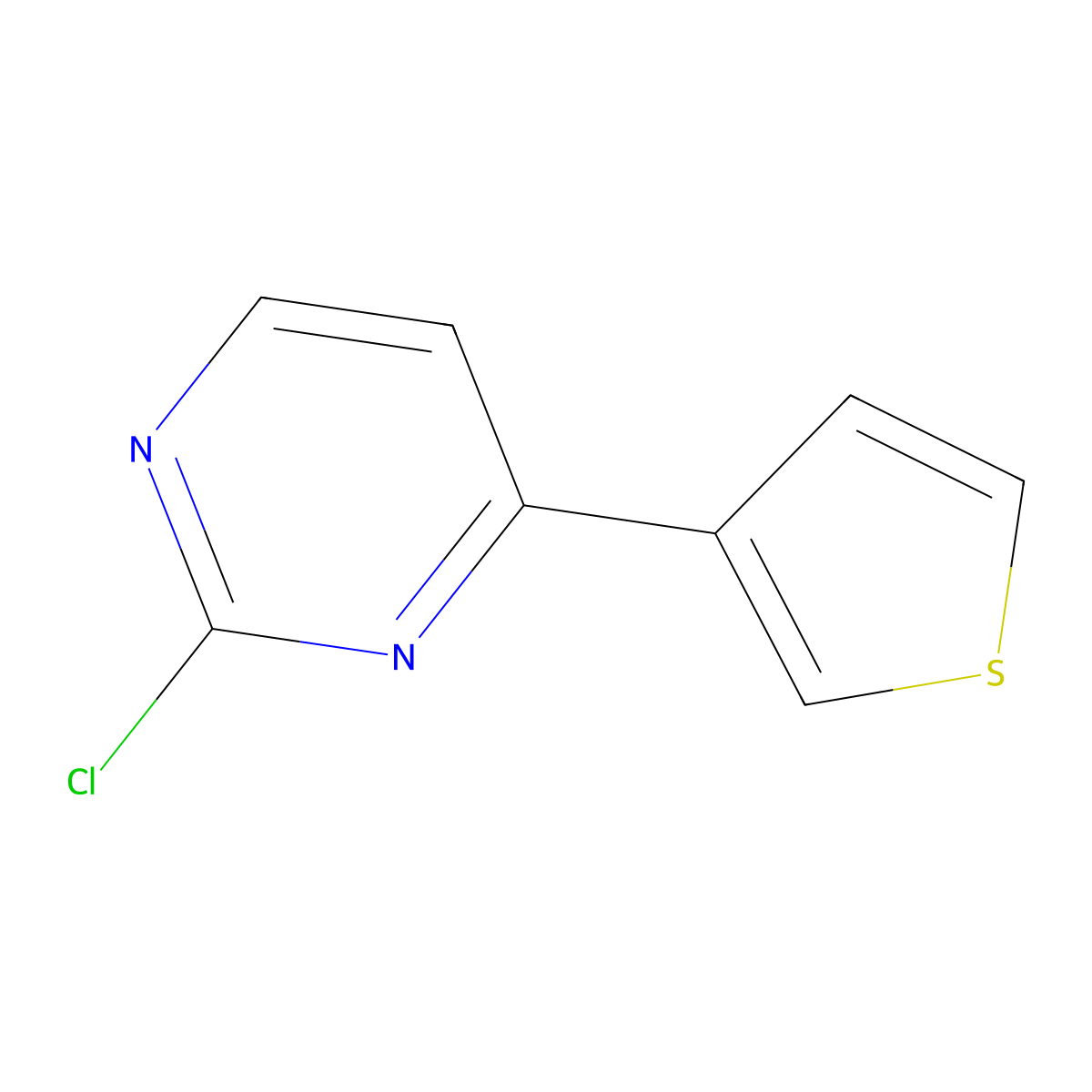 2-Chloro-4-(thiophen-3-yl)pyrimidine molecular structure, CAS 63558-68-9