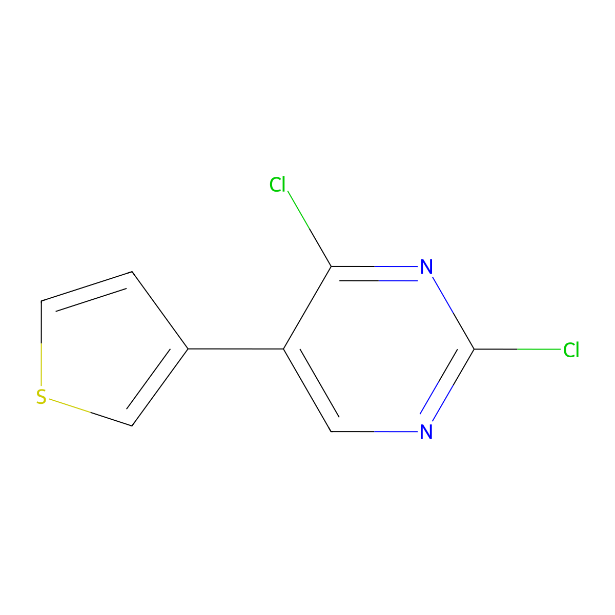 2,4-Dichloro-5-(thiophen-3-yl)pyrimidine molecular structure, CAS 63558-75-8