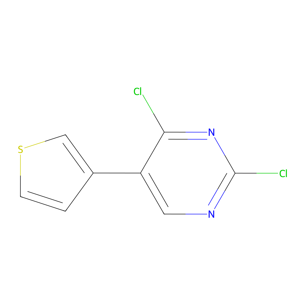 2,4-Dichloro-5-(thiophen-3-yl)pyrimidine molecular structure, CAS 63558-75-8