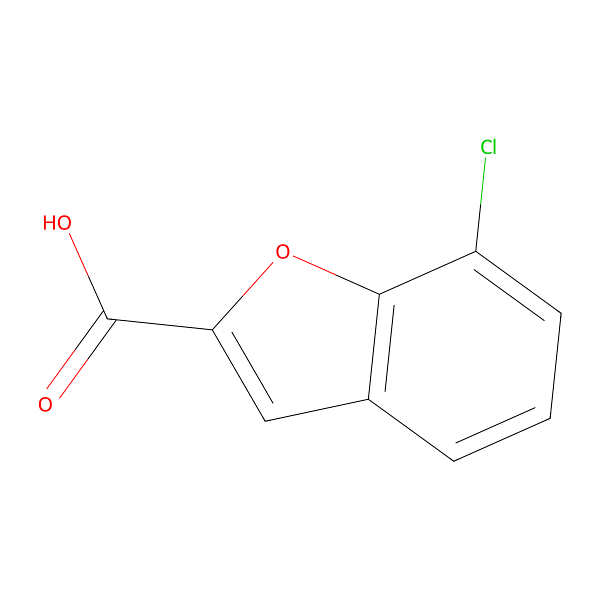 7-Chloro-1-benzofuran-2-carboxylic acid molecular structure, CAS 63558-84-9