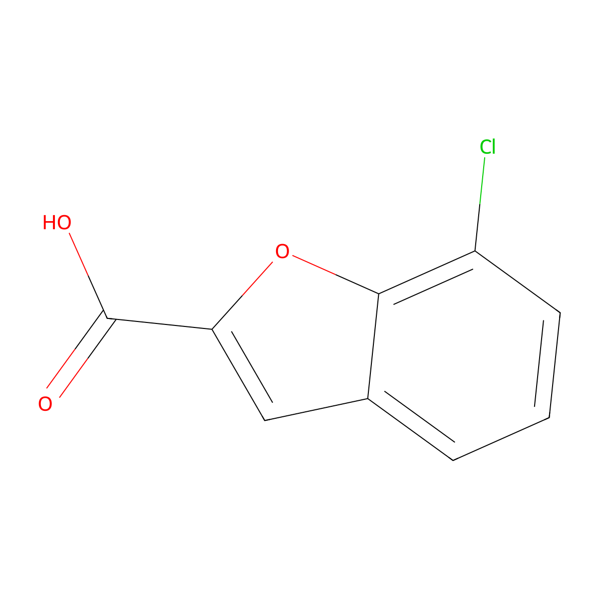 7-Chloro-1-benzofuran-2-carboxylic acid molecular structure, CAS 63558-84-9