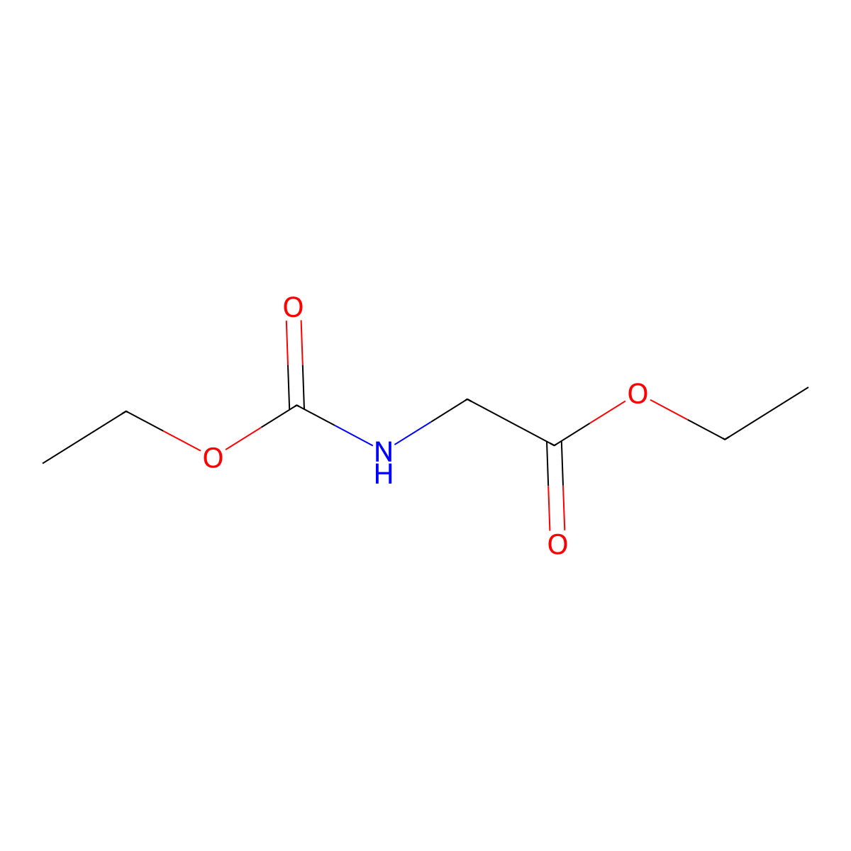 Ethyl 2-(ethoxycarbonylamino)acetate molecular structure, CAS 6356-97-4