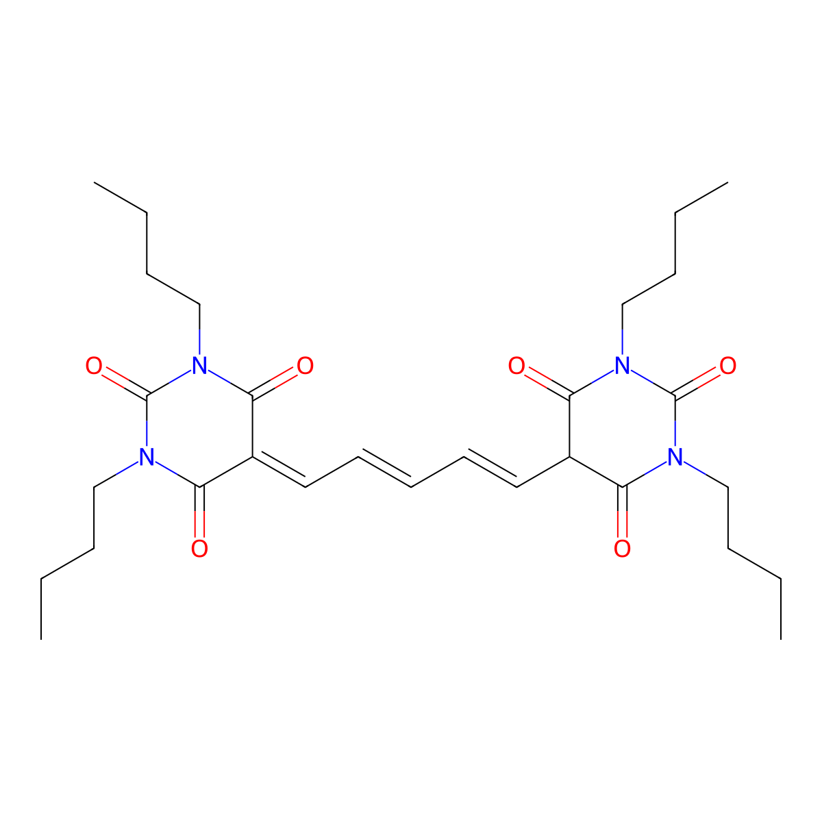 Bis-(1,3-dibutylbarbituric acid)pentamethine oxonol molecular structure, CAS 63560-89-4