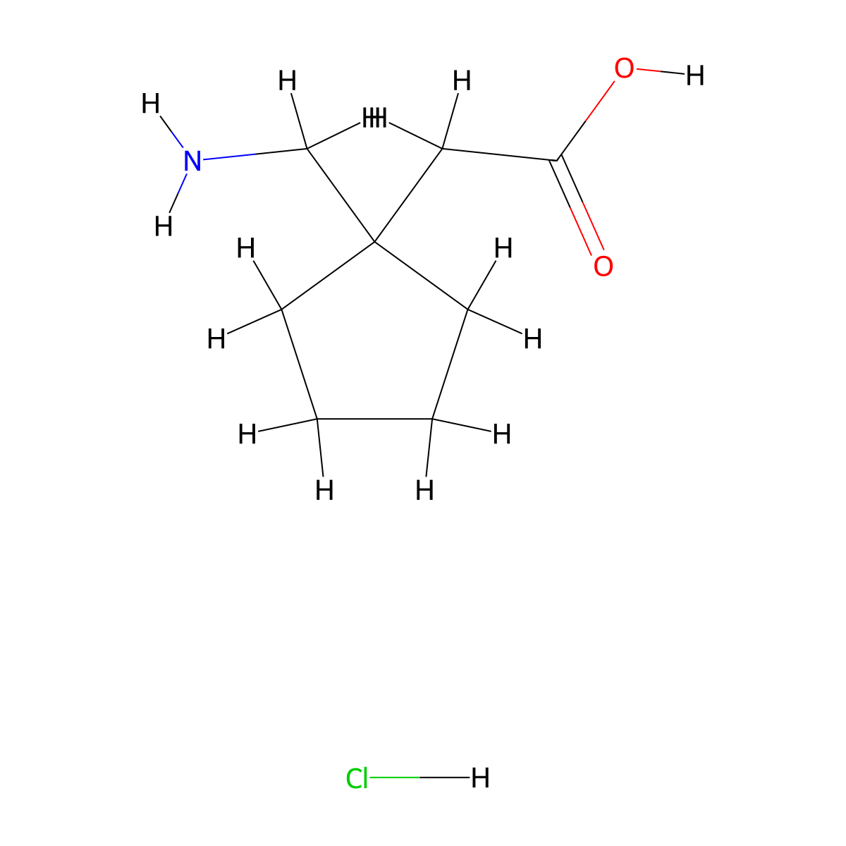 2-[1-(Aminomethyl)cyclopentyl]acetic acid hydrochloride molecular structure, CAS 63562-09-4
