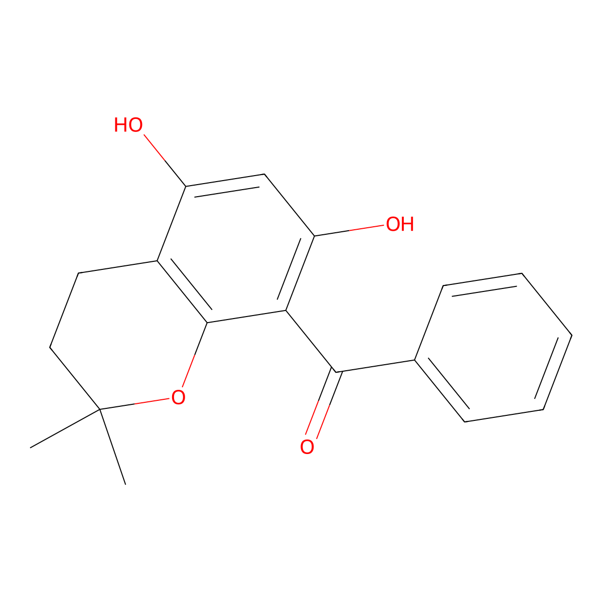 8-Benzoyl-5,7-dihydroxy-2,2-dimethylchromane molecular structure, CAS 63565-07-1
