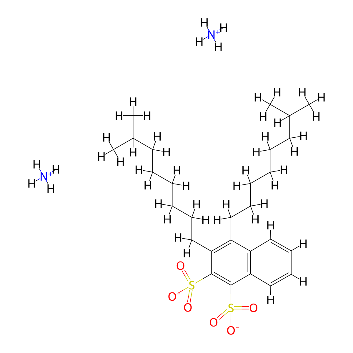 Naphthalenedisulfonic acid, diisononyl-, ammonium salt (1:2) molecular structure, CAS 63568-37-6