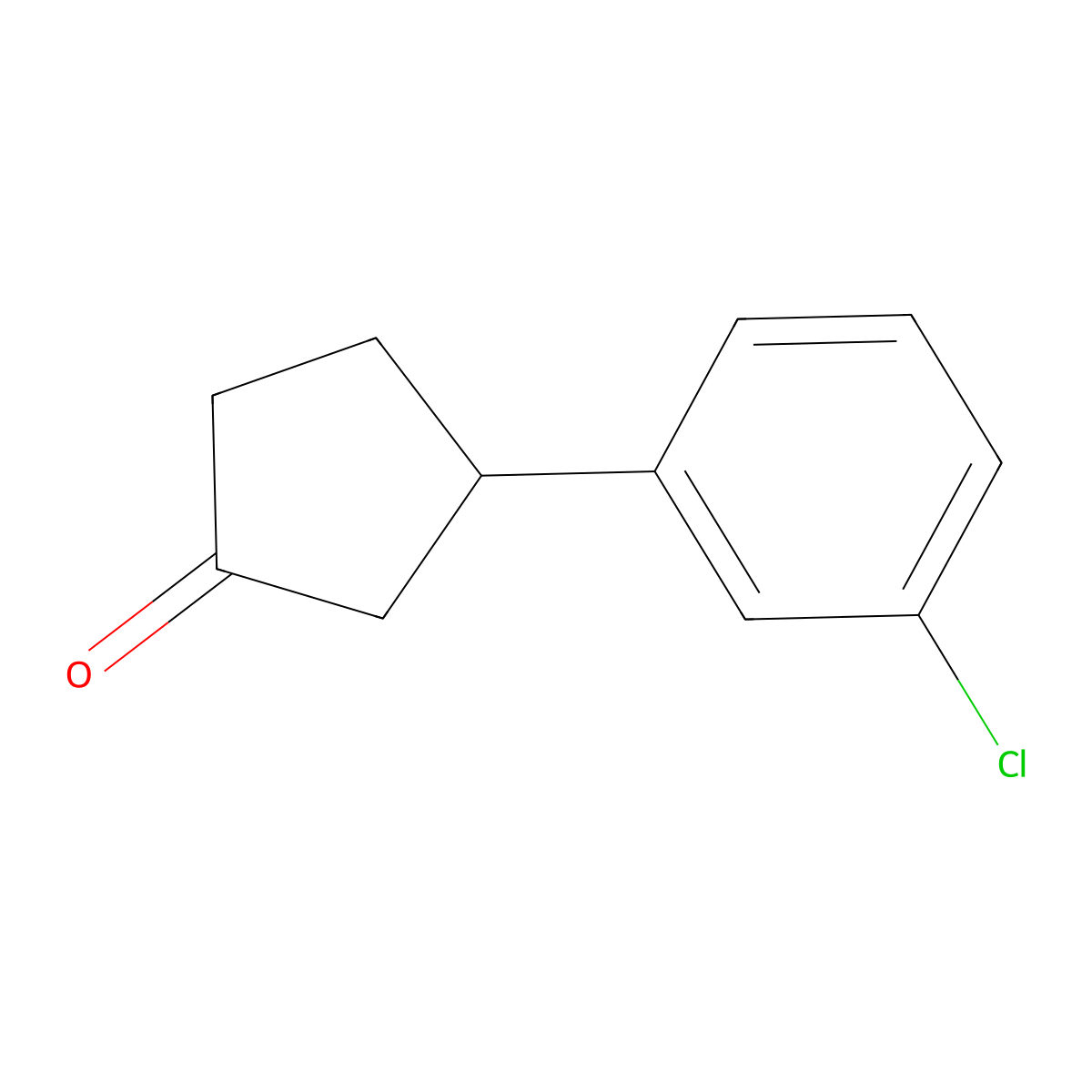 3-(3-Chlorophenyl)cyclopentan-1-one molecular structure, CAS 635682-02-9