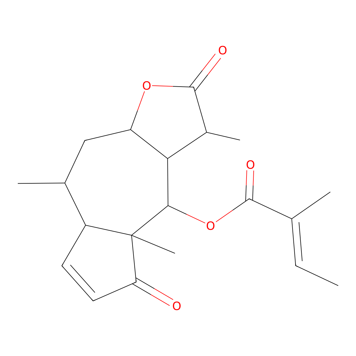 11,13-Dihydrohelenalin tiglate molecular structure, CAS 63569-07-3