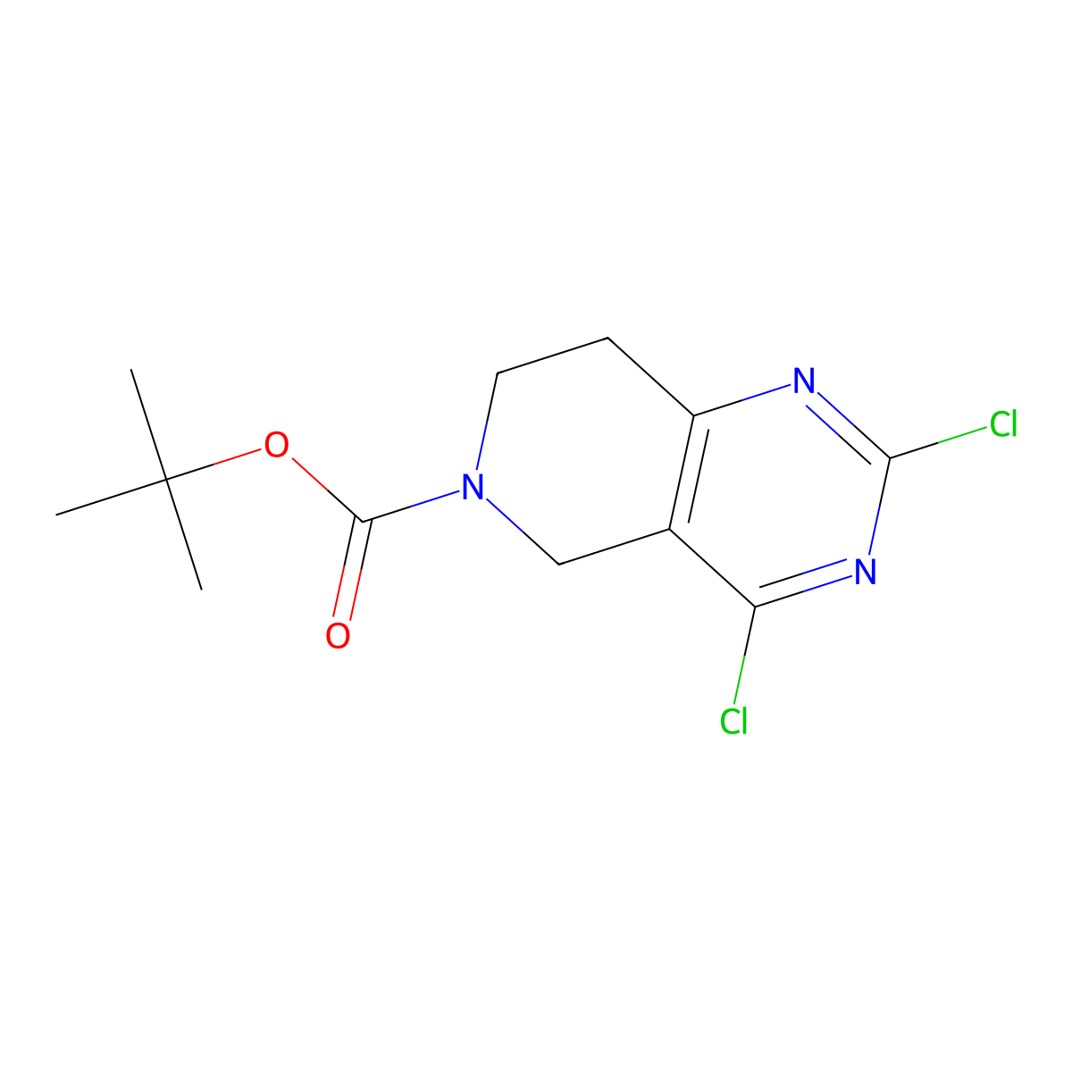tert-Butyl 2,4-dichloro-7,8-dihydropyrido(4,3-d)pyrimidine-6(5H)-carboxylate molecular structure, CAS 635698-56-5