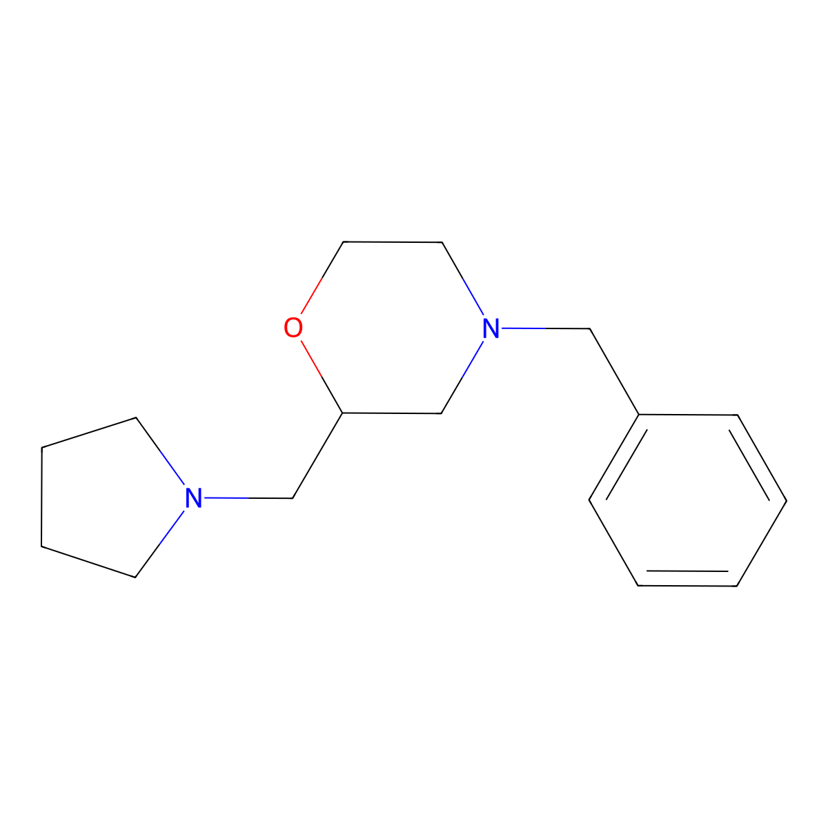 4-Benzyl-2-(pyrrolidin-1-ylmethyl)morpholine molecular structure, CAS 635699-06-8
