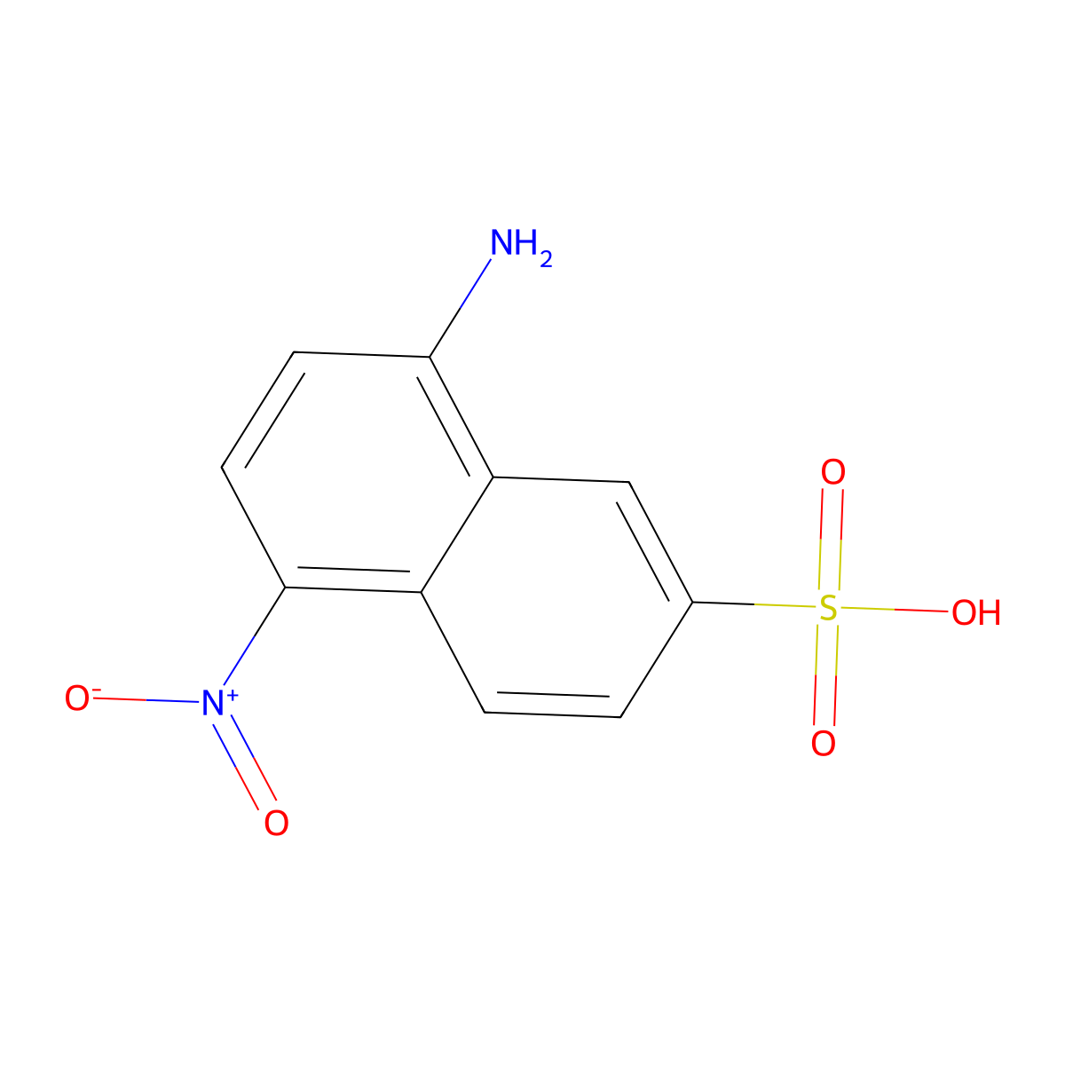8-Amino-5-nitronaphthalene-2-sulfonic acid molecular structure, CAS 6357-78-4