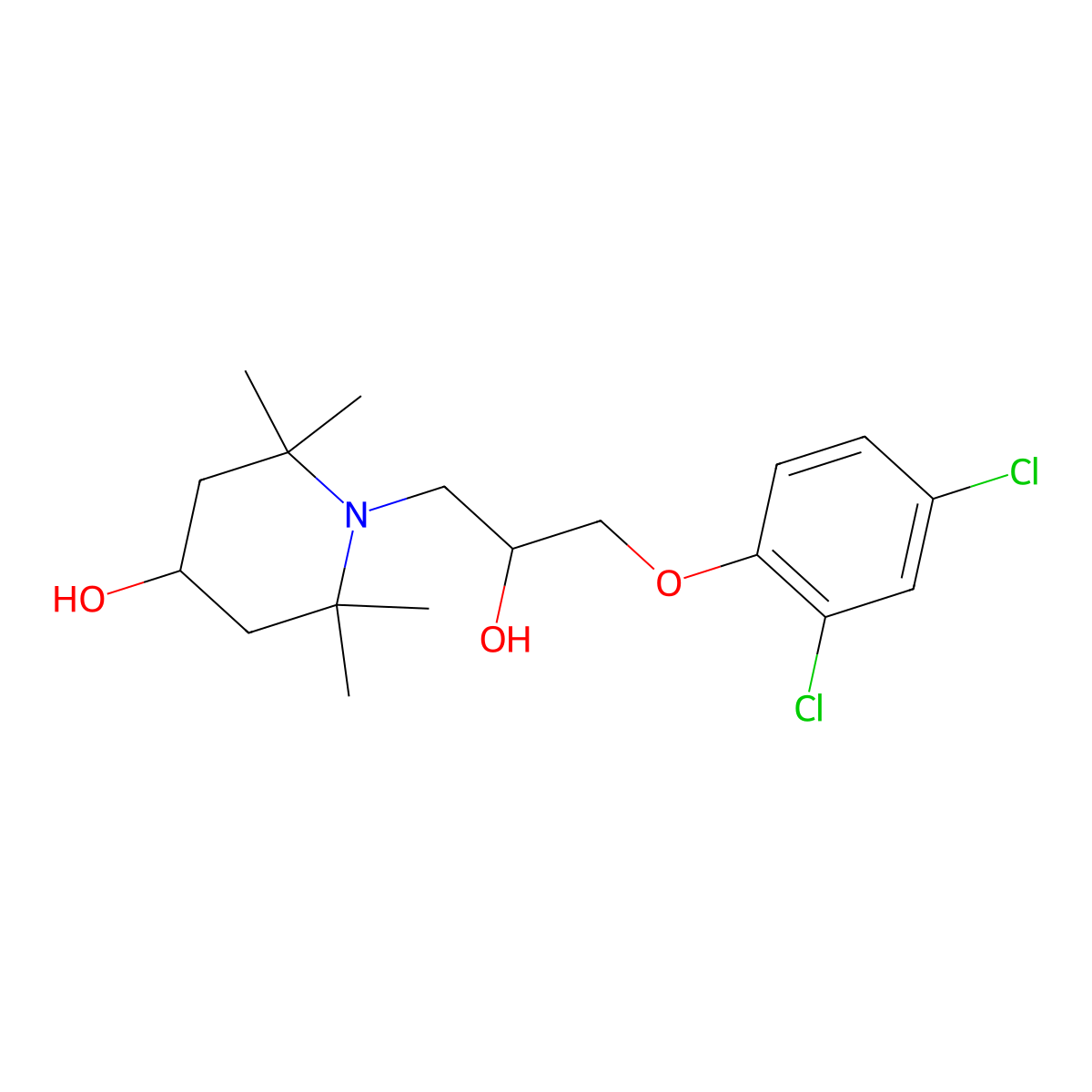 1-(3-(2,4-Dichlorophenoxy)-2-hydroxypropyl)-2,2,6,6-tetramethylpiperidin-4-ol molecular structure, CAS 635701-08-5