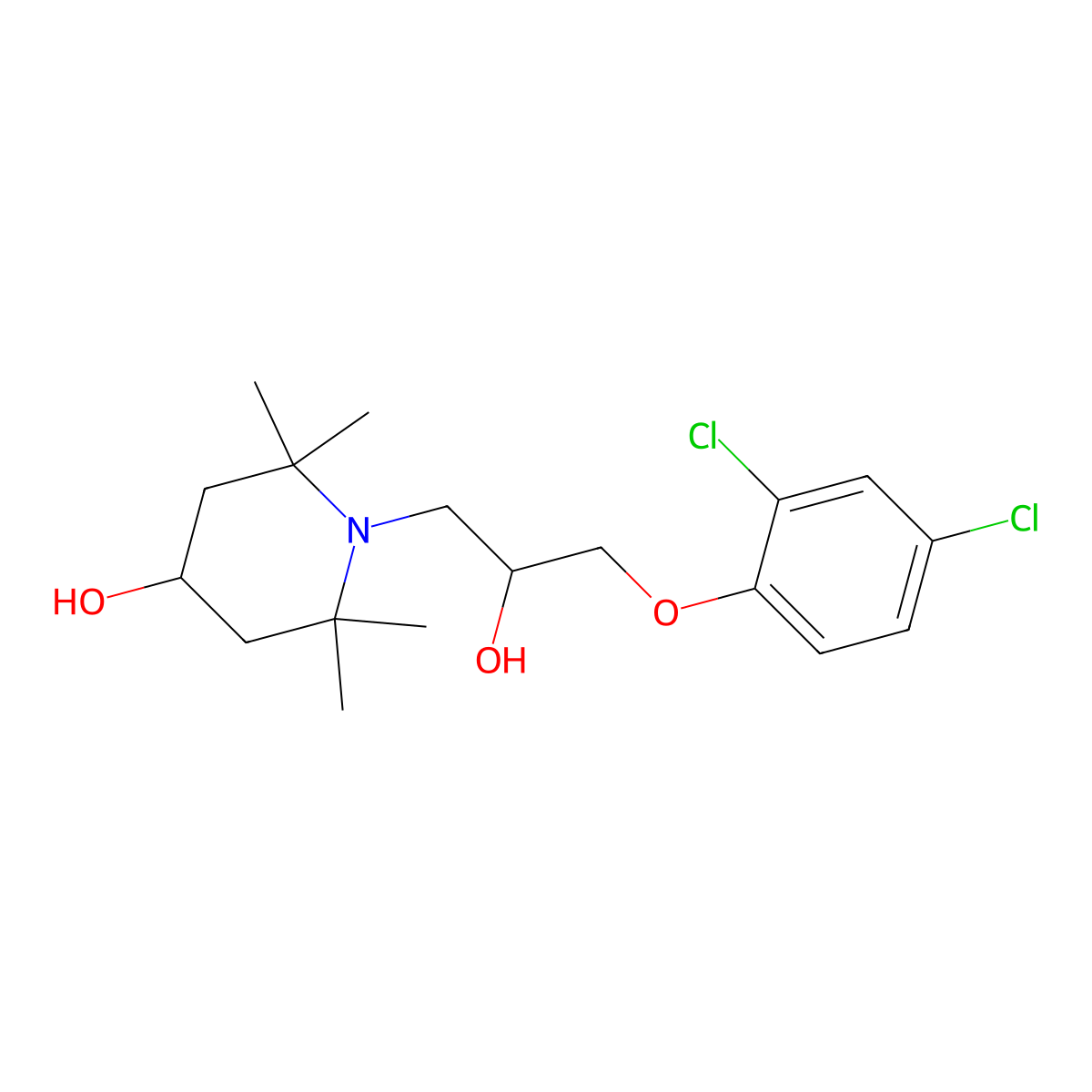 1-(3-(2,4-Dichlorophenoxy)-2-hydroxypropyl)-2,2,6,6-tetramethylpiperidin-4-ol molecular structure, CAS 635701-08-5