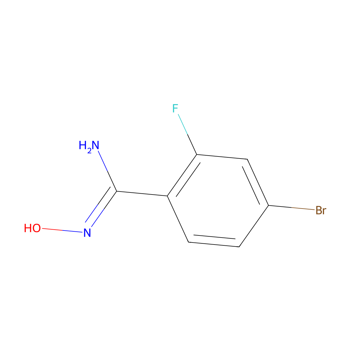 4-Bromo-2-fluoro-N-hydroxybenzimidamide molecular structure, CAS 635702-31-7