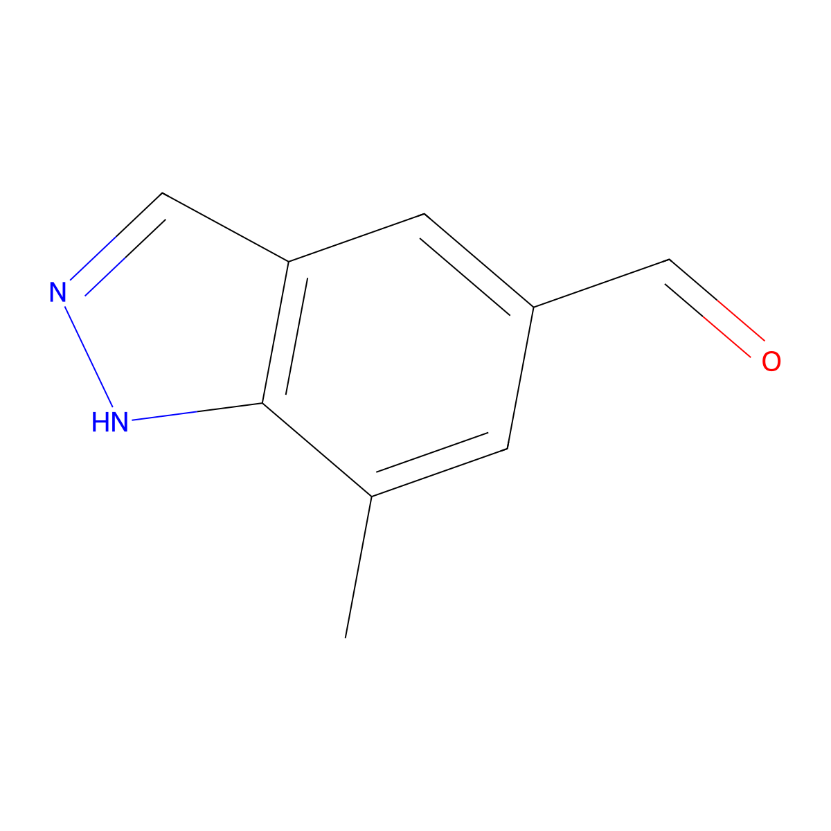 7-Methyl-1H-indazole-5-carbaldehyde molecular structure, CAS 635712-40-2