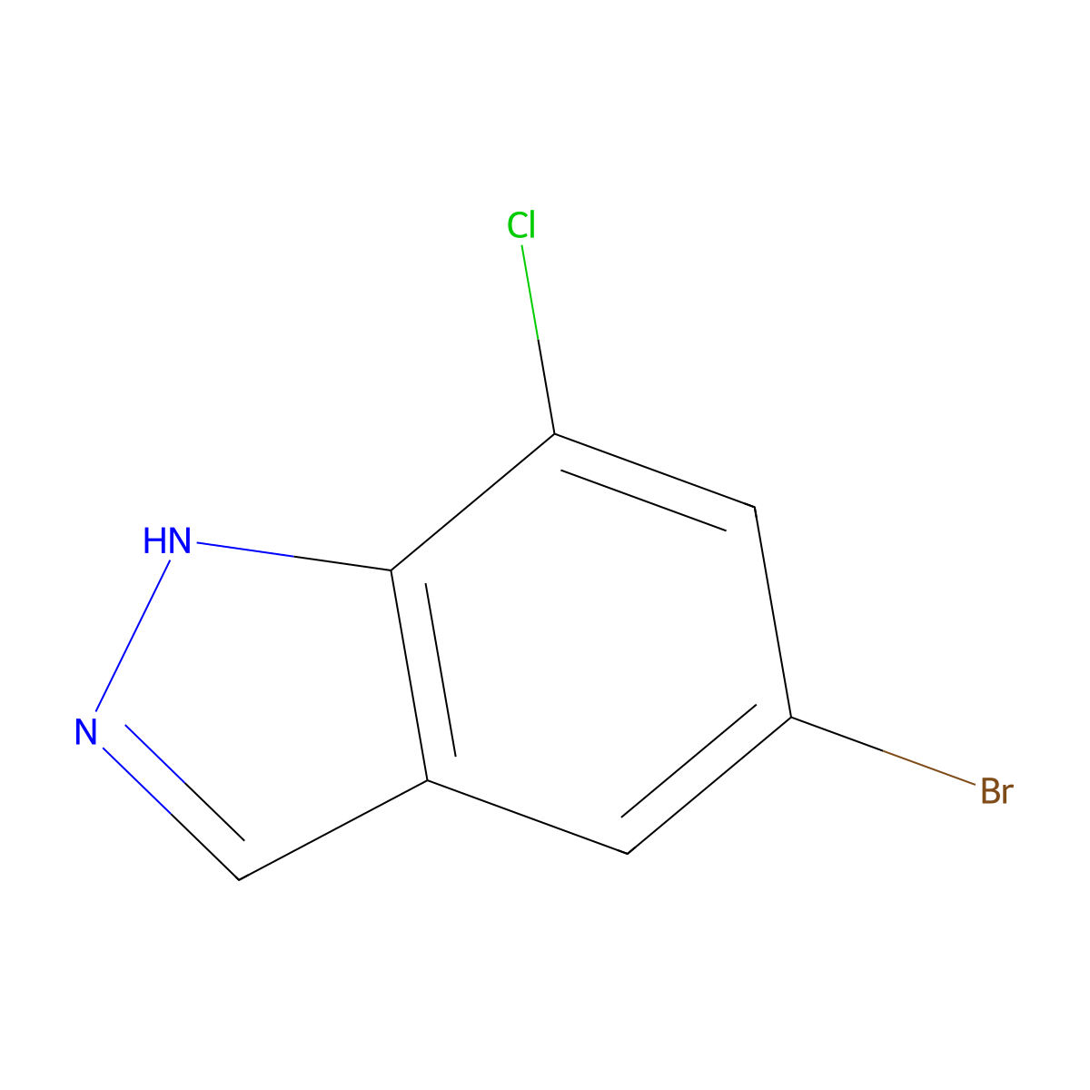 5-Bromo-7-chloro-1H-indazole molecular structure, CAS 635712-44-6