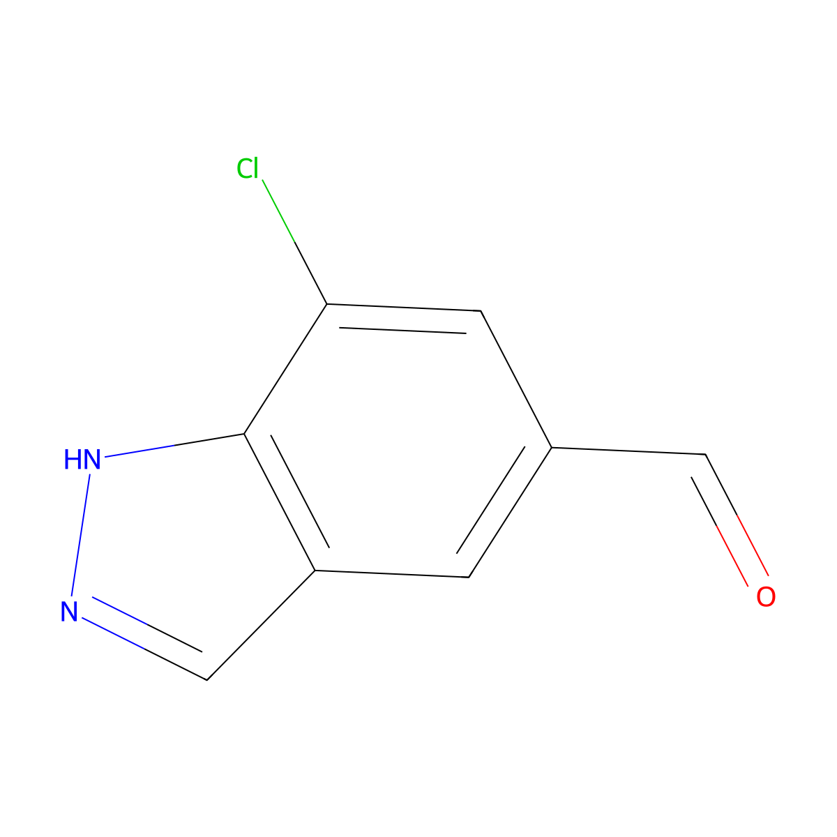 7-chloro-1H-indazole-5-carbaldehyde molecular structure, CAS 635712-45-7
