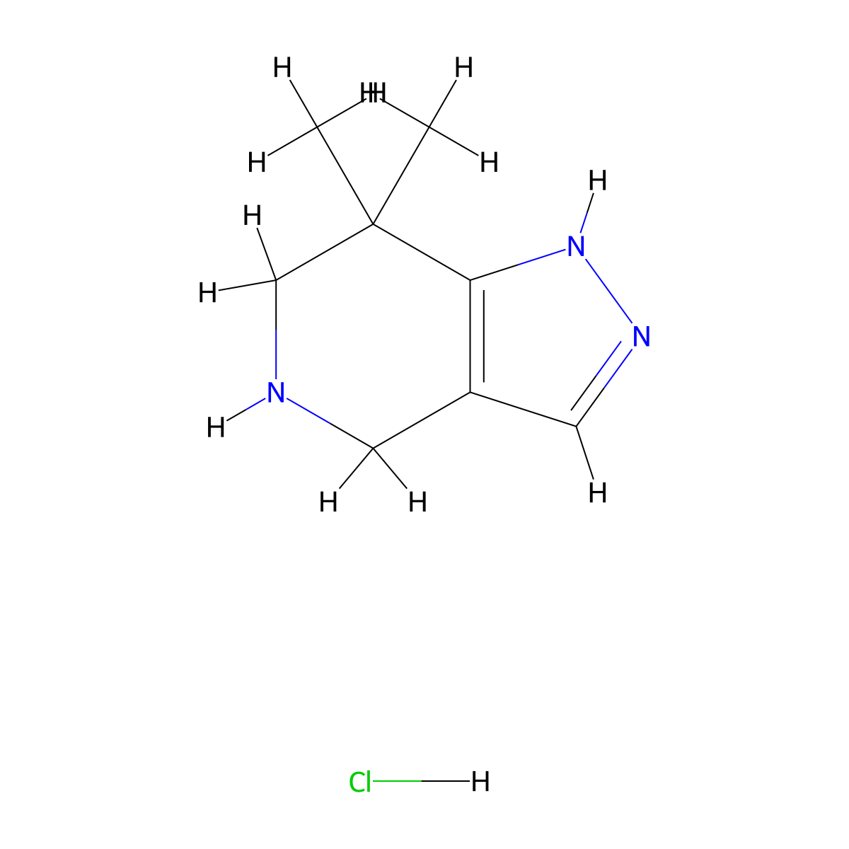 4,5,6,7-Tetrahydro-7,7-dimethyl-1H-pyrazolo[4,3-c]pyridine hydrochloride molecular structure, CAS 635712-89-9