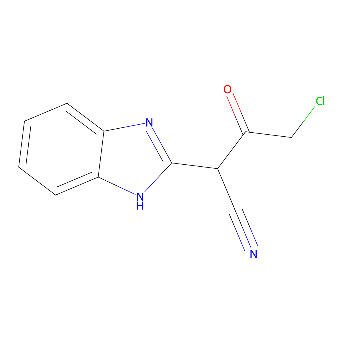 2-(1H-benzimidazol-2-yl)-4-chloro-3-oxobutanenitrile molecular structure, CAS 63572-67-8