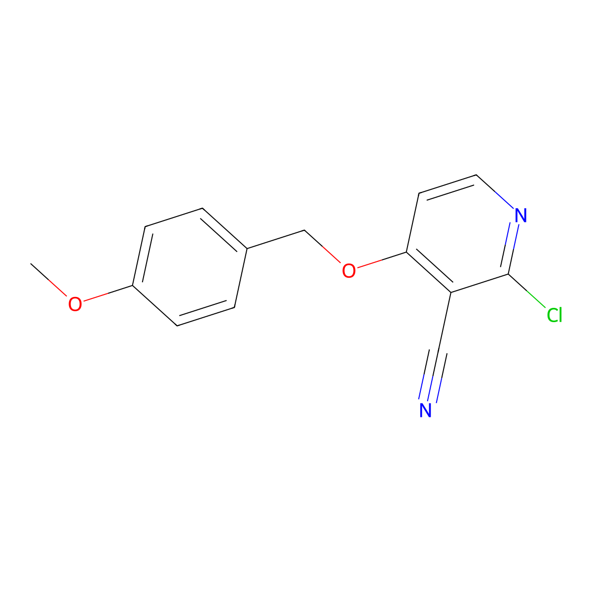2-Chloro-4-((4-methoxybenzyl)oxy)nicotinonitrile molecular structure, CAS 635732-01-3
