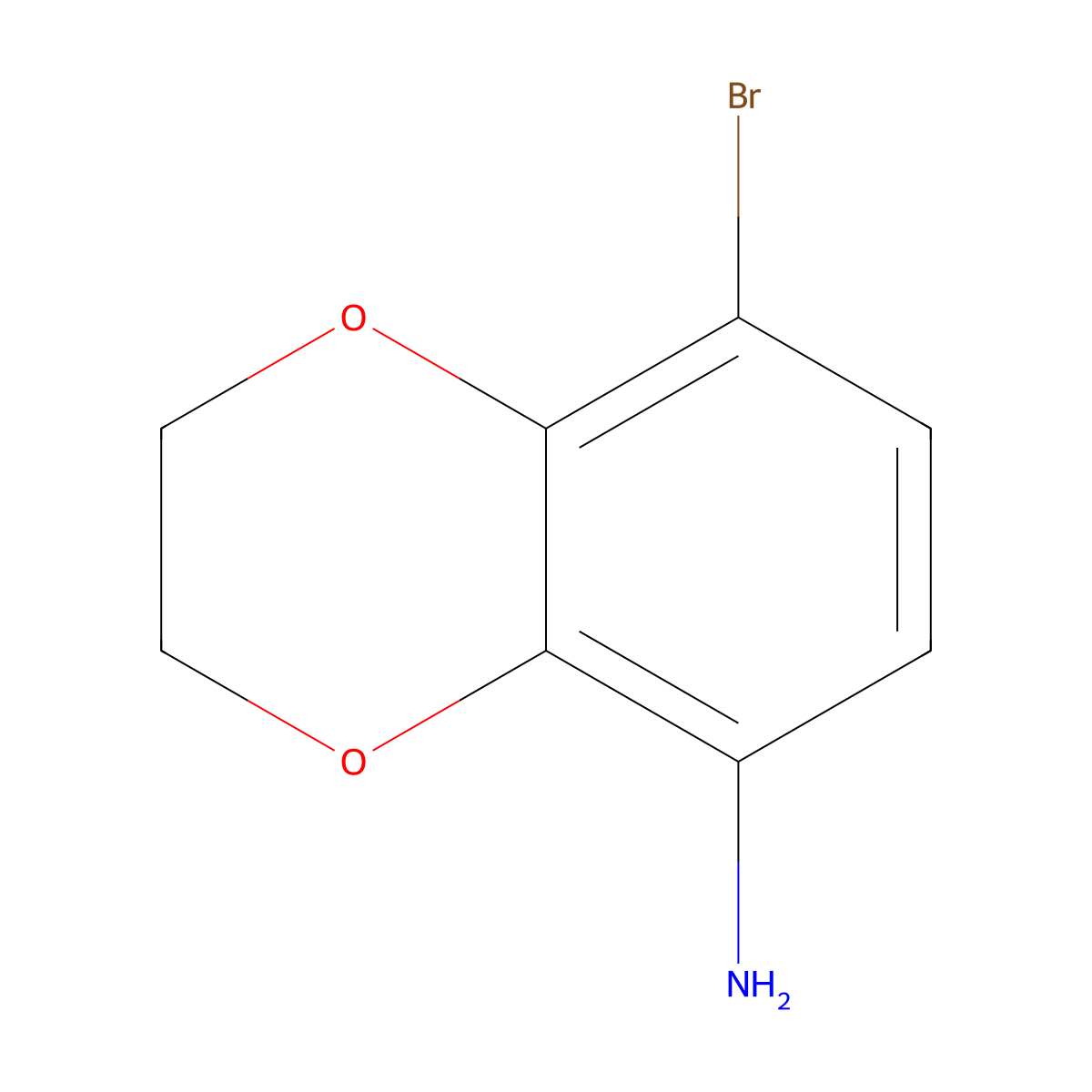 8-Bromo-2,3-dihydro-1,4-benzodioxin-5-amine molecular structure, CAS 63574-45-8