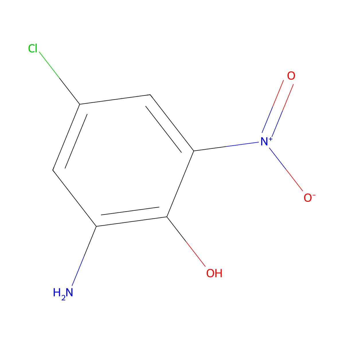 2-Amino-4-chloro-6-nitrophenol molecular structure, CAS 6358-08-3