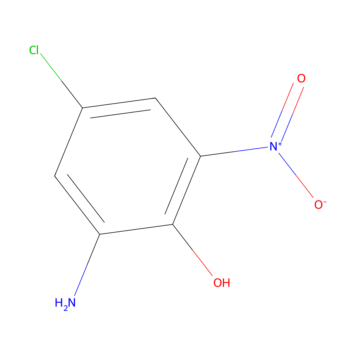 2-Amino-4-chloro-6-nitrophenol molecular structure, CAS 6358-08-3