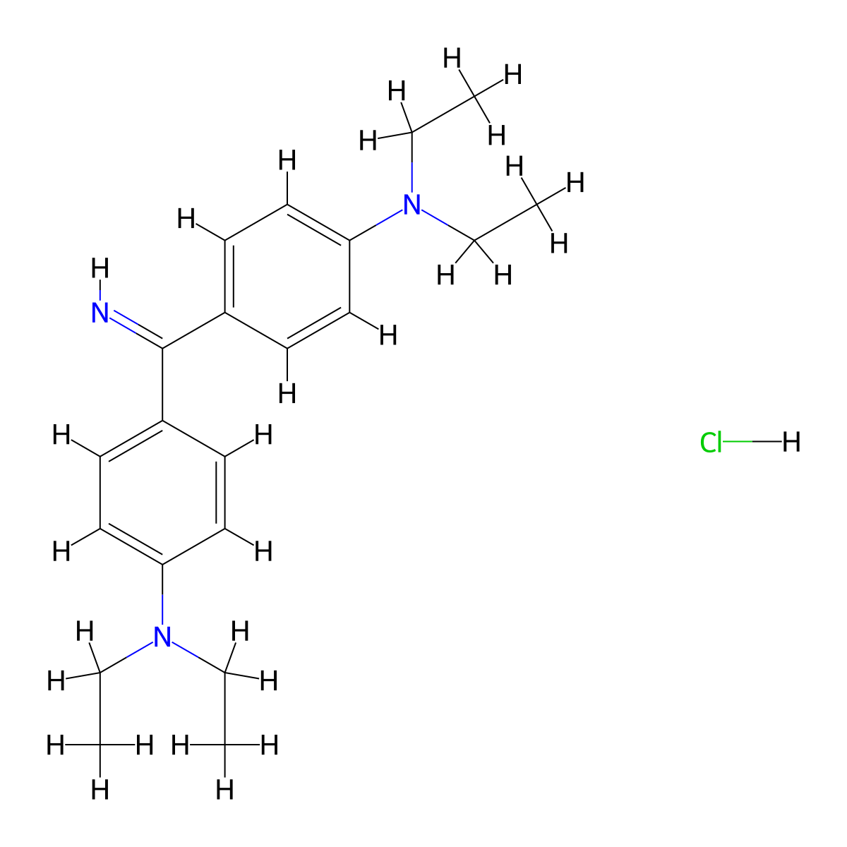 Benzenamine, 4,4'-carbonimidoylbis(N,N-diethyl-, hydrochloride (1:1) molecular structure, CAS 6358-36-7