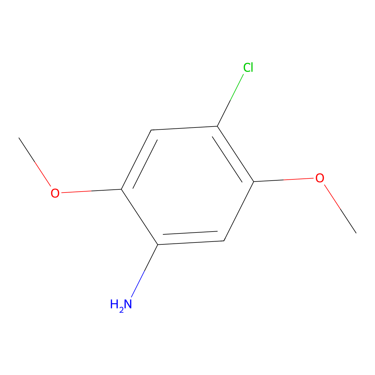 4-Chloro-2,5-dimethoxyaniline molecular structure, CAS 6358-64-1