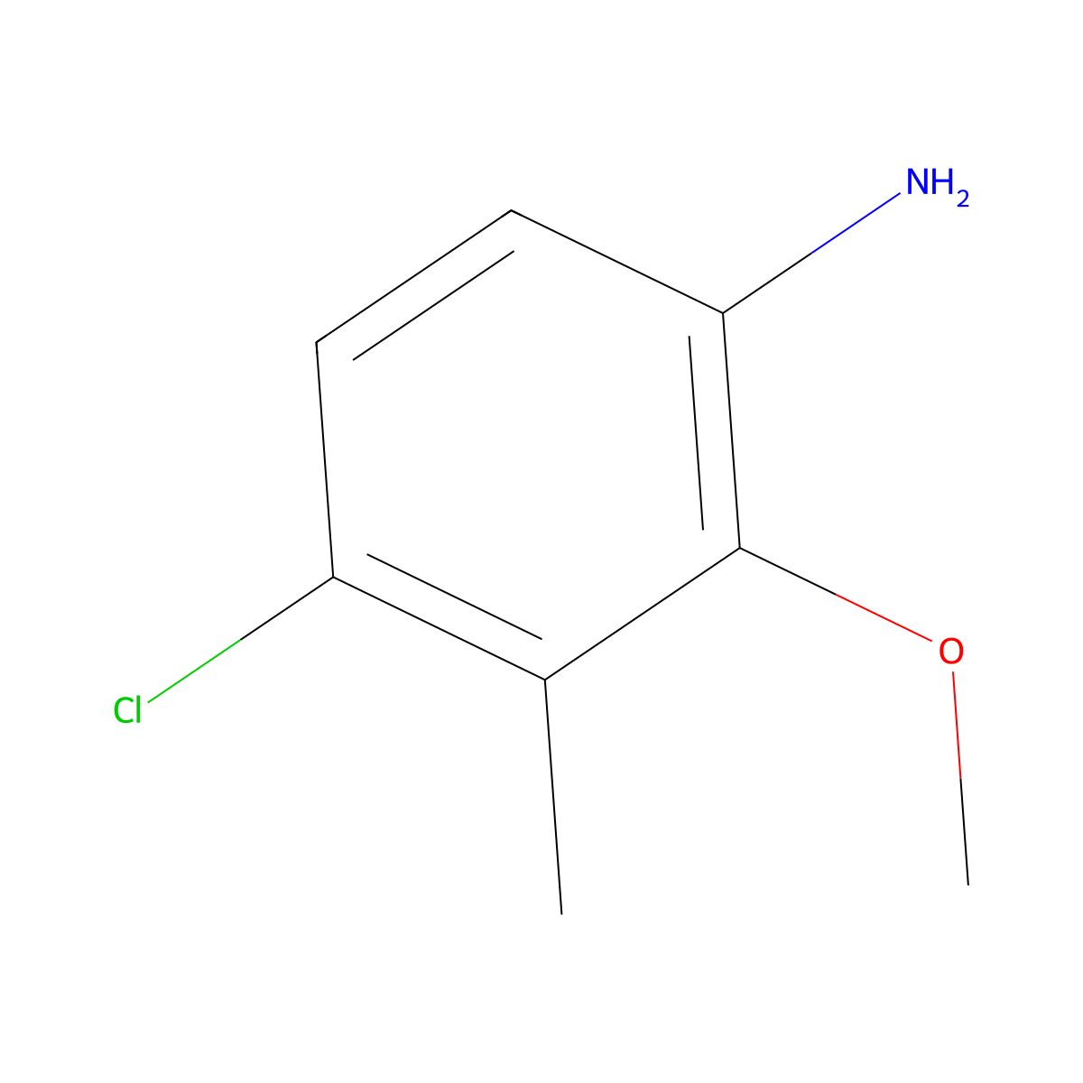 4-Chloro-2-methoxy-3-methylaniline molecular structure, CAS 6358-81-2