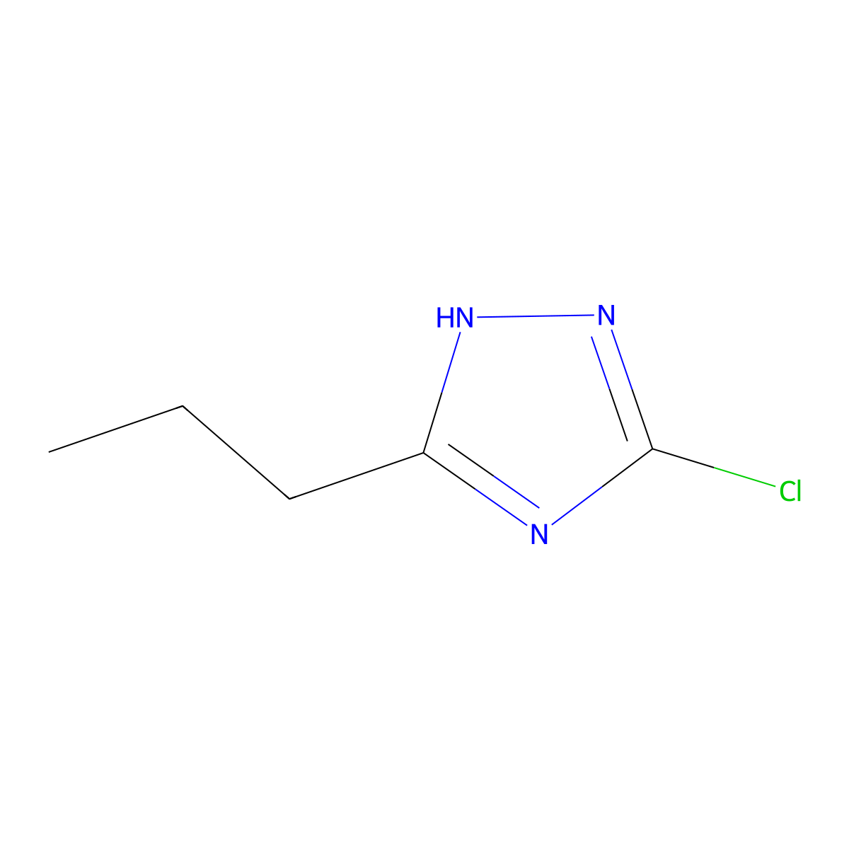 3-chloro-5-propyl-1H-1,2,4-triazole molecular structure, CAS 63580-18-7
