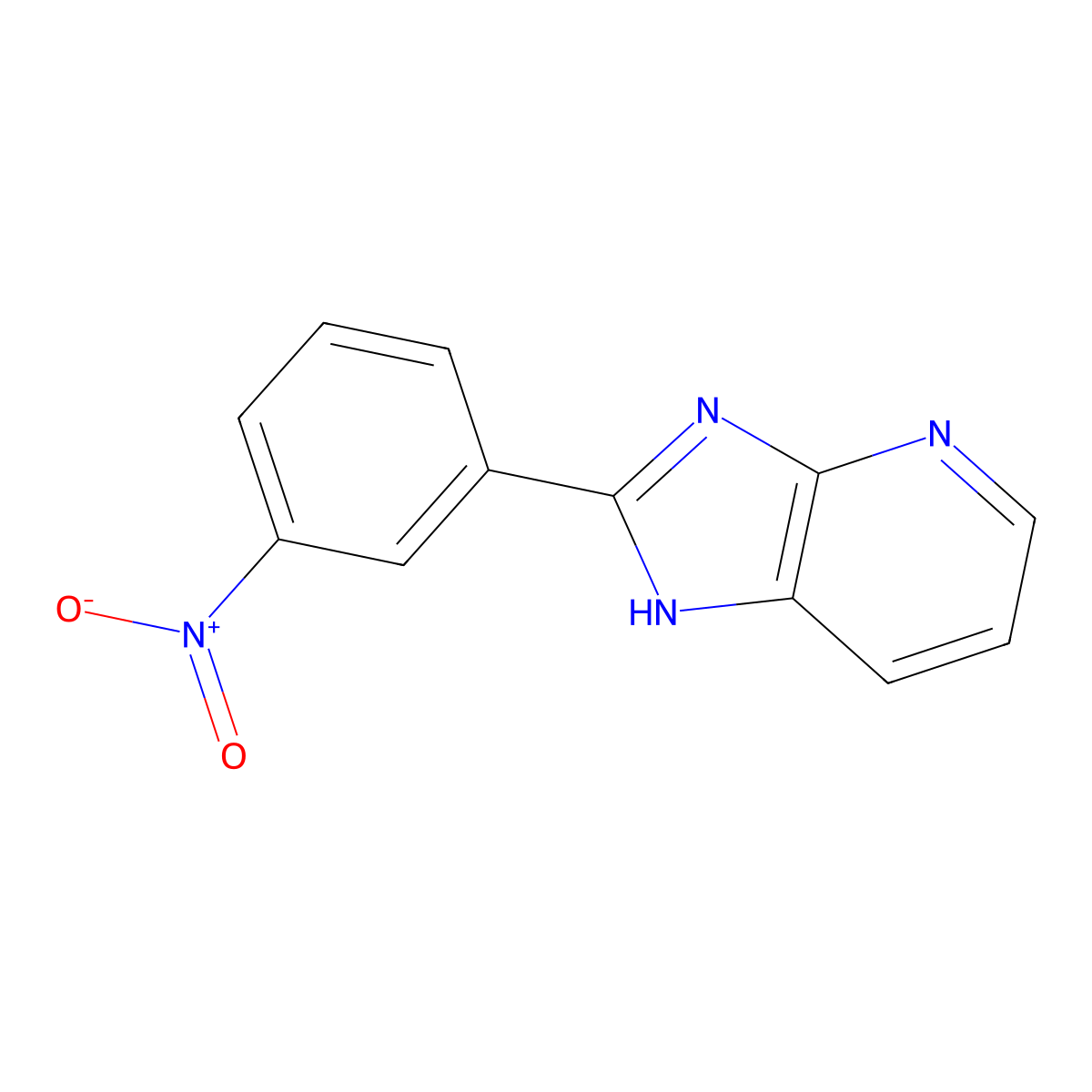 2-(3-Nitrophenyl)-1H-imidazo(4,5-b)pyridine molecular structure, CAS 63581-49-7