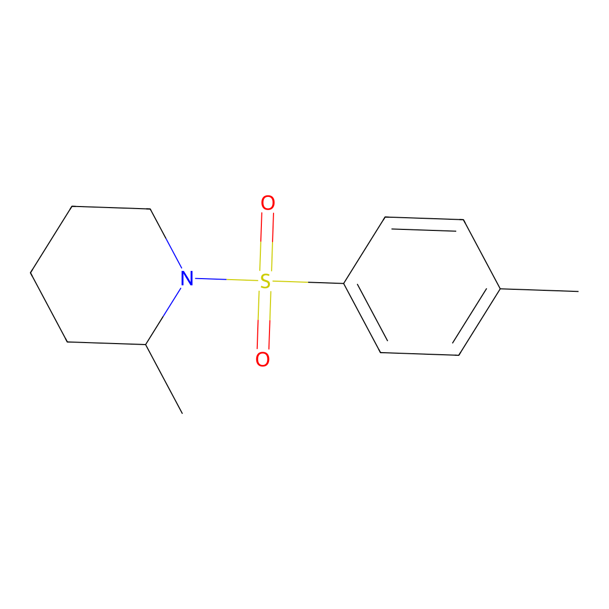 2-Methyl-1-(4-methylphenyl)sulfonylpiperidine molecular structure, CAS 63587-57-5