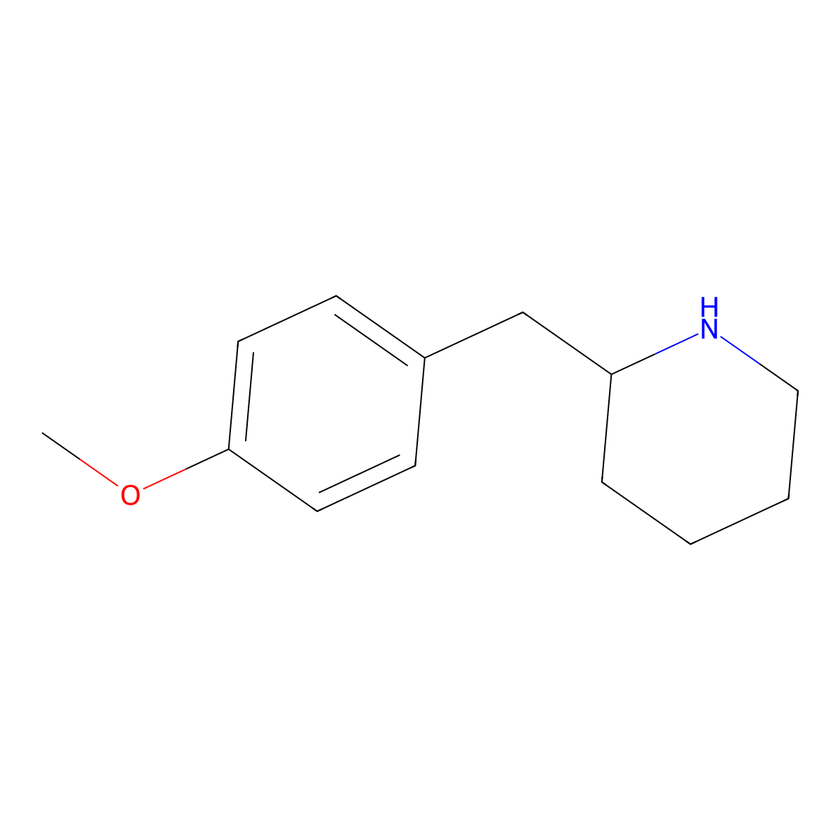 2-((4-Methoxyphenyl)methyl)piperidine molecular structure, CAS 63587-60-0
