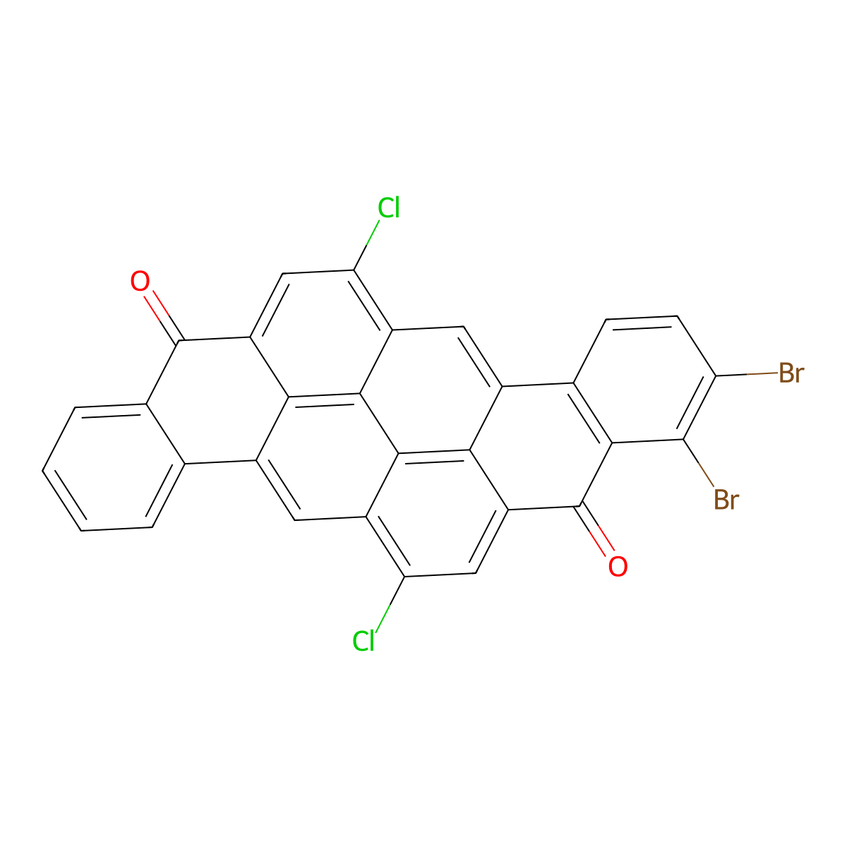 8,16-Pyranthrenedione, dibromo-6,14-dichloro- molecular structure, CAS 63589-04-8