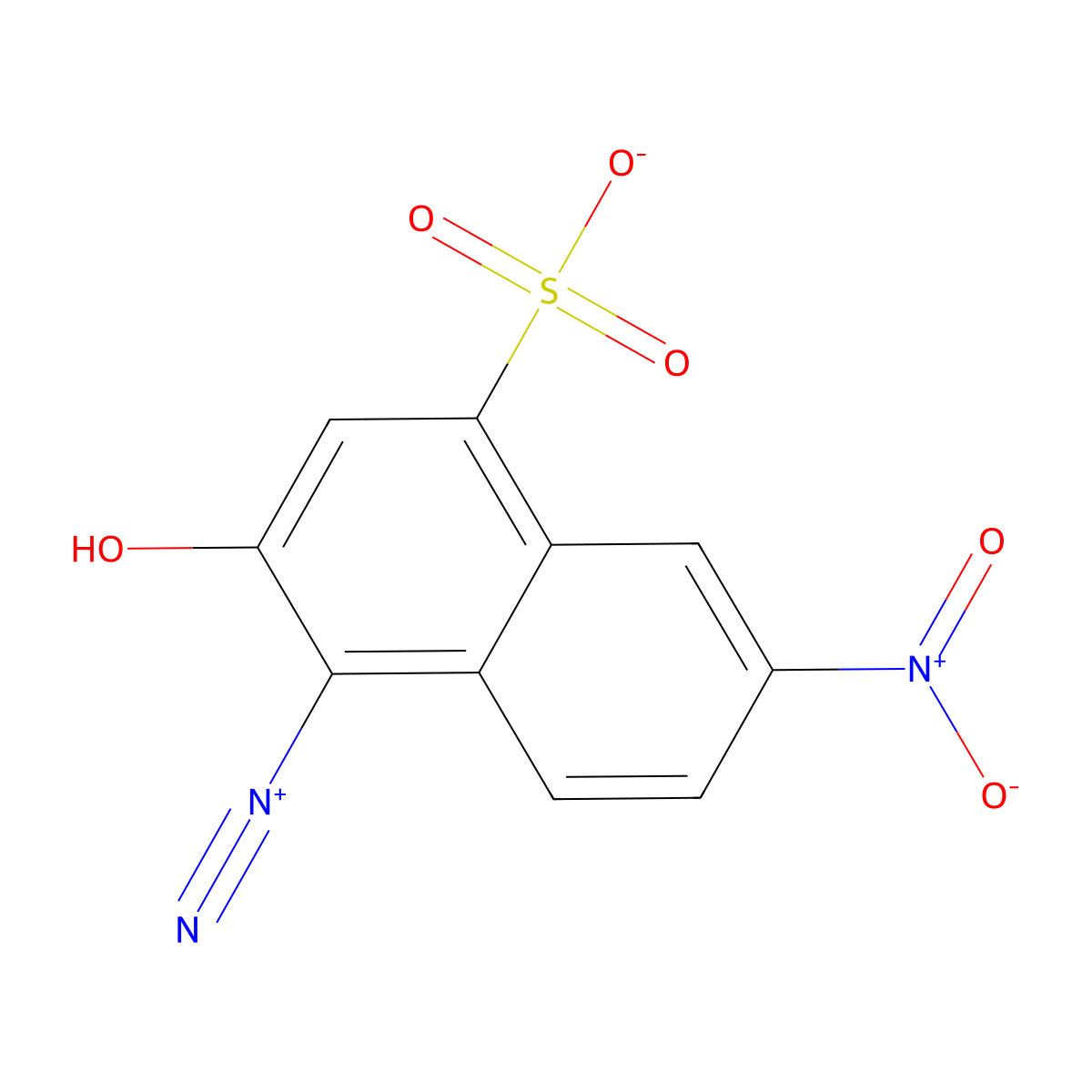 1-Naphthalenesulfonic acid, 4-diazo-3,4-dihydro-7-nitro-3-oxo- molecular structure, CAS 63589-25-3