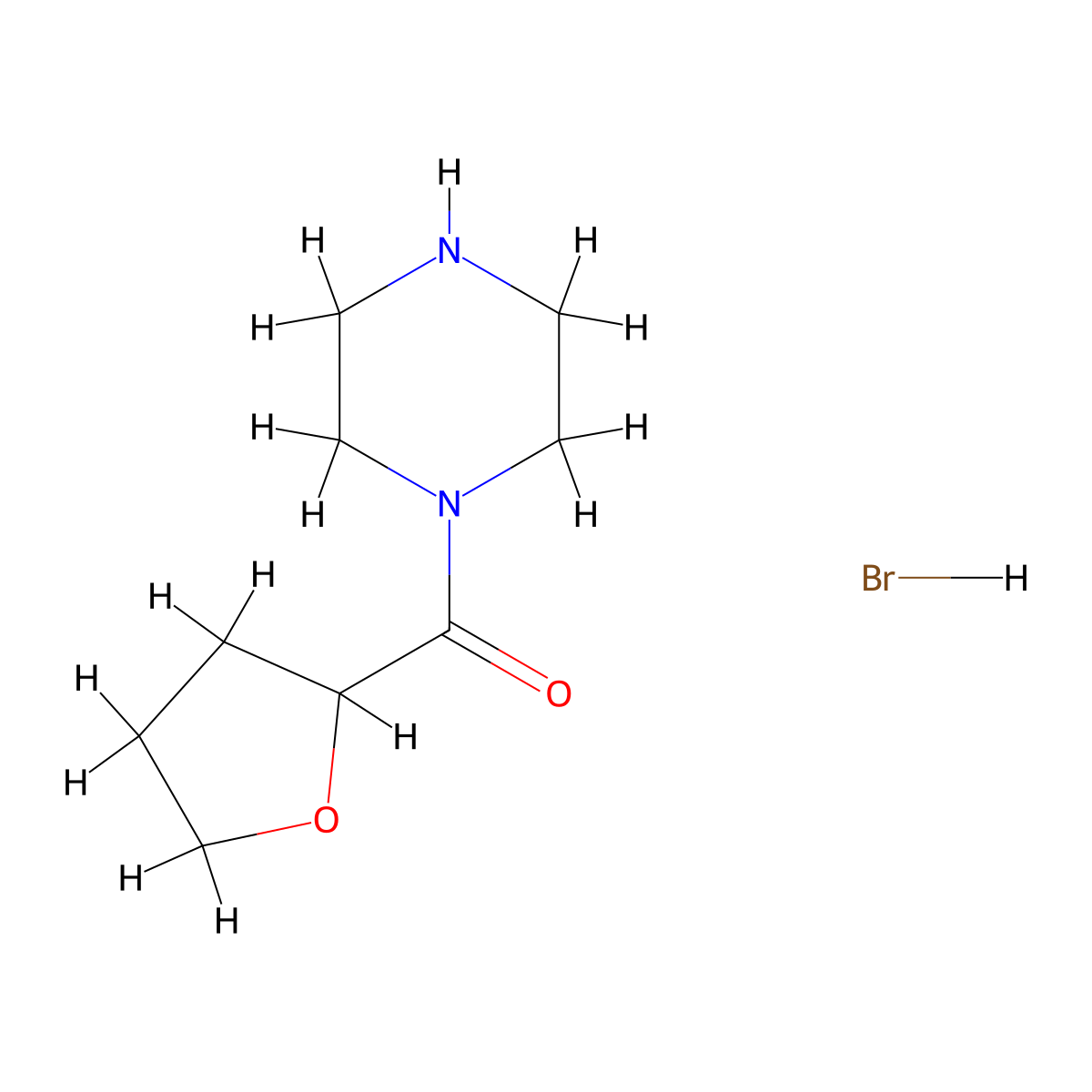 1-(2-Tetrahydrofuroyl)piperazine hydrobromide molecular structure, CAS 63590-62-5