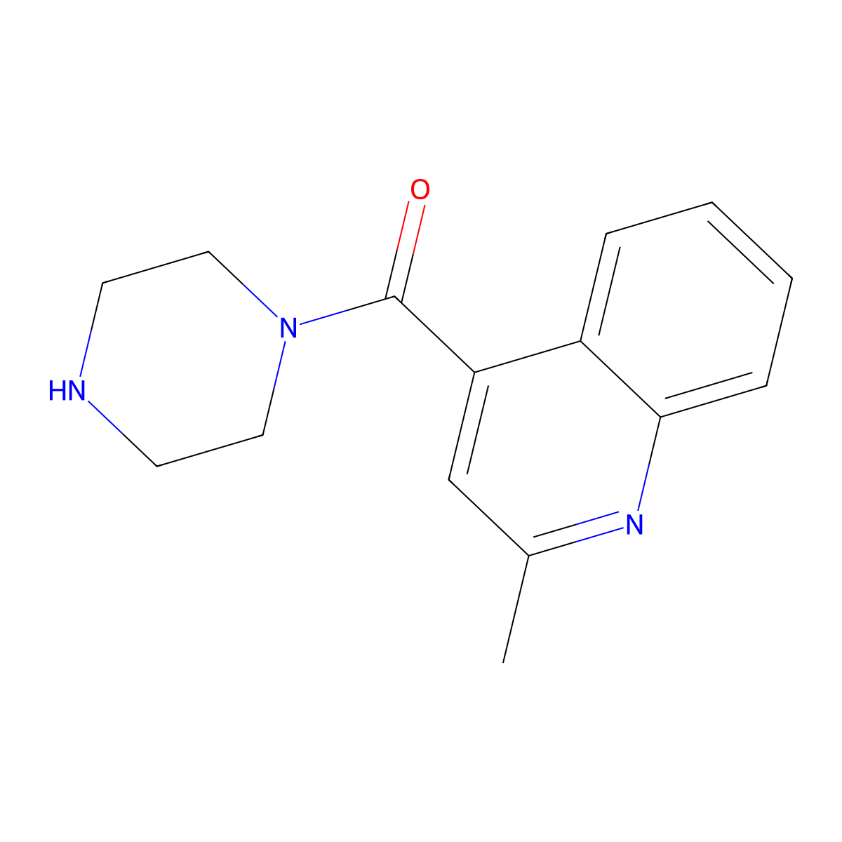 (2-Methylquinolin-4-yl)(piperazin-1-yl)methanone molecular structure, CAS 63591-79-7