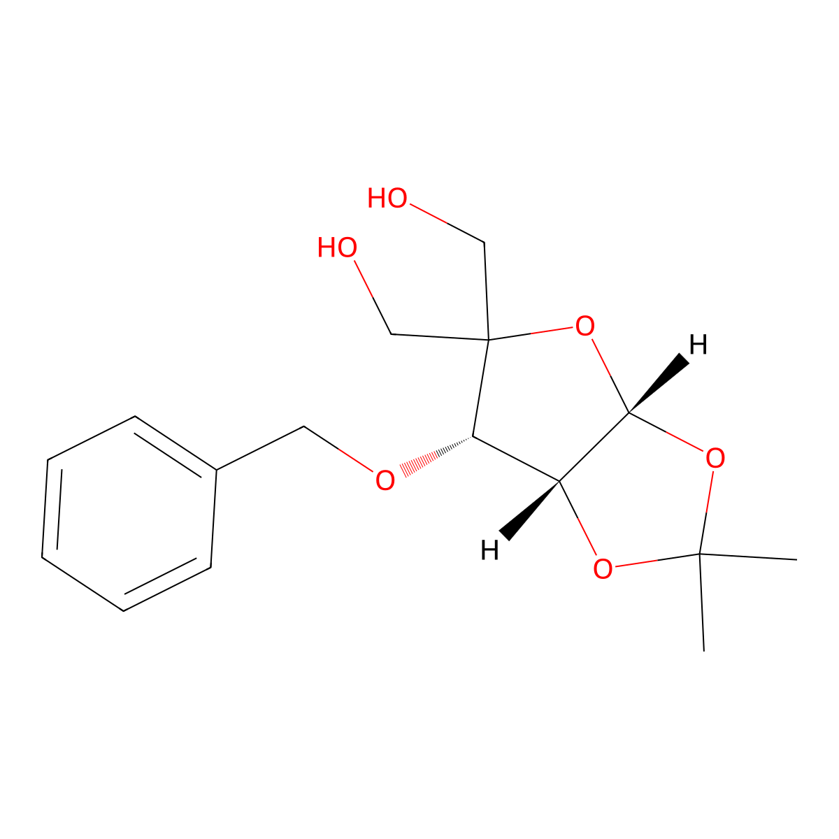 3-O-Benzyl-4-(hydroxymethyl)-1,2-O-isopropylidene-a-D-ribofuranose molecular structure, CAS 63593-03-3