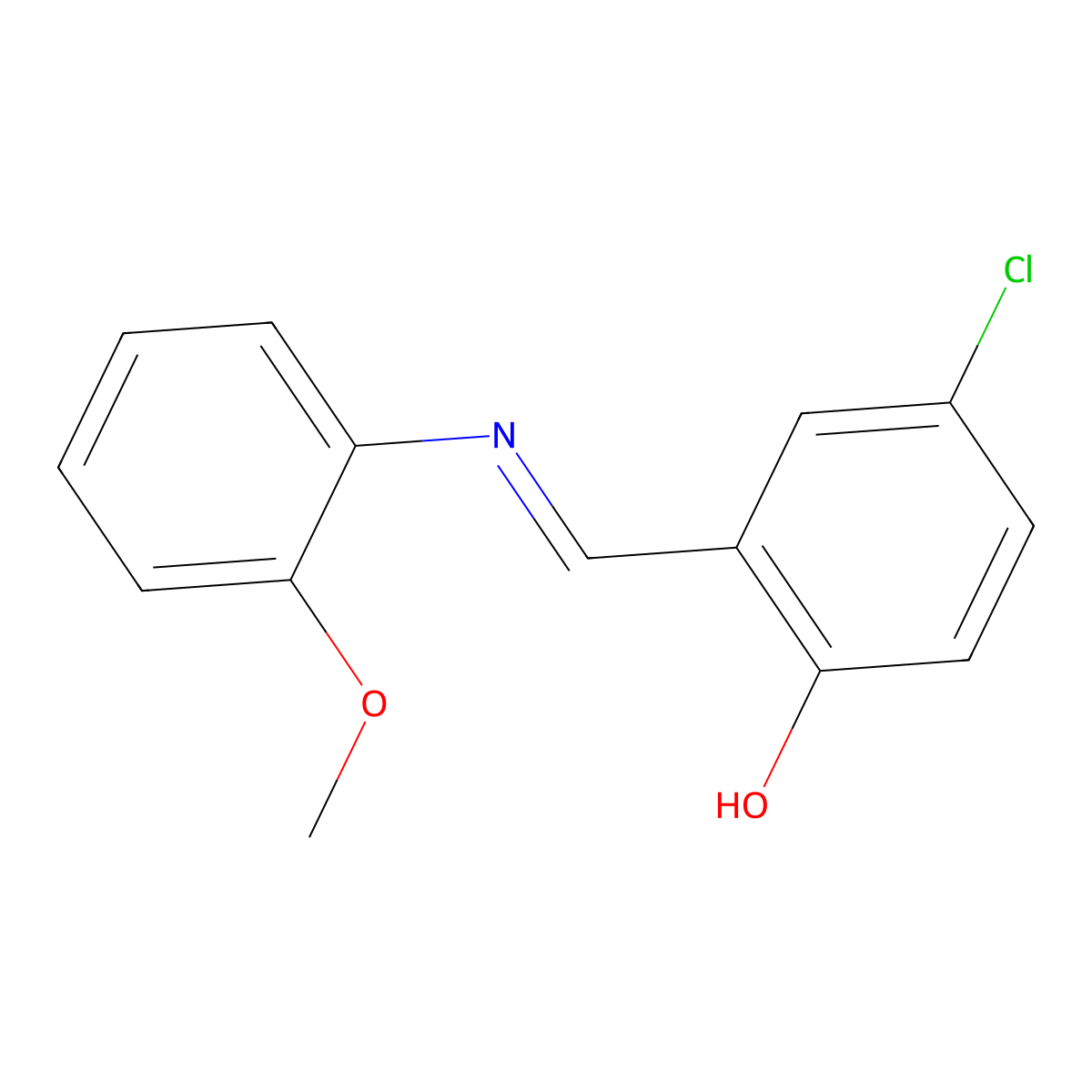 4-chloro-2-{(E)-[(2-methoxyphenyl)imino]methyl}phenol molecular structure, CAS 63594-80-9