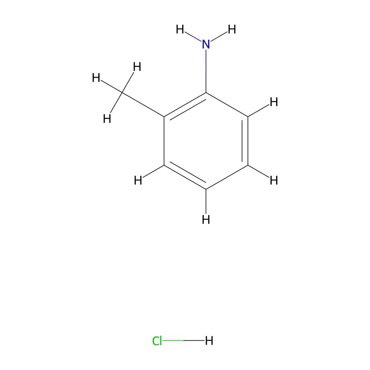 2-Toluidine hydrochloride molecular structure, CAS 636-21-5