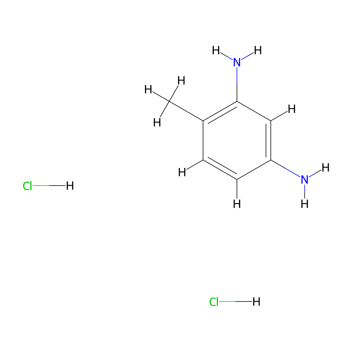 1,3-Benzenediamine, 4-methyl-, hydrochloride (1:2) molecular structure, CAS 636-23-7