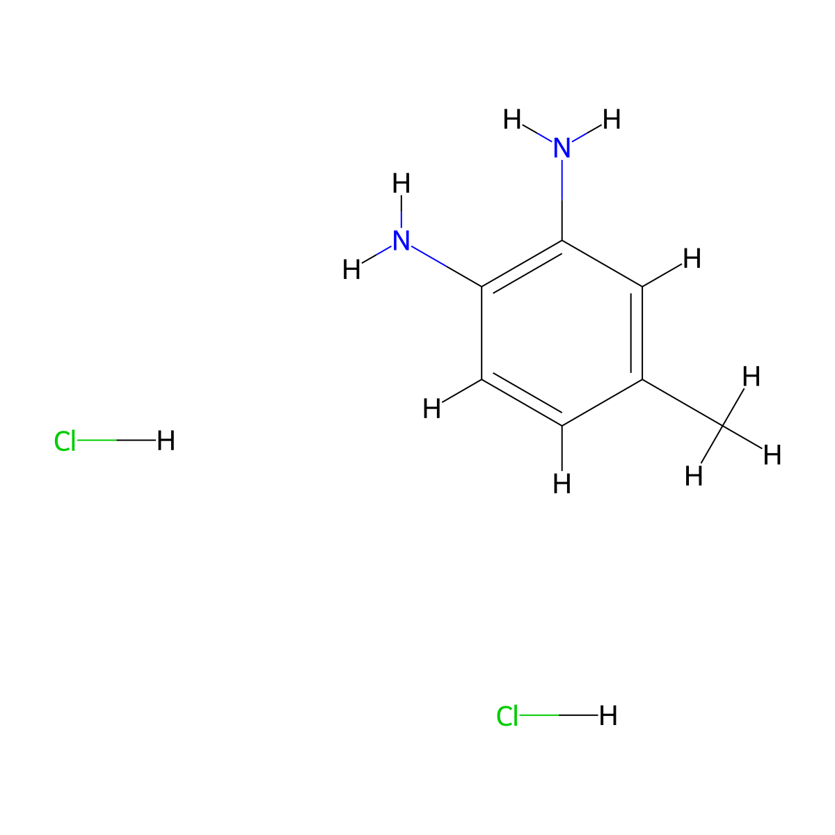 Toluene-3,4-diamine, dihydrochloride molecular structure, CAS 636-24-8